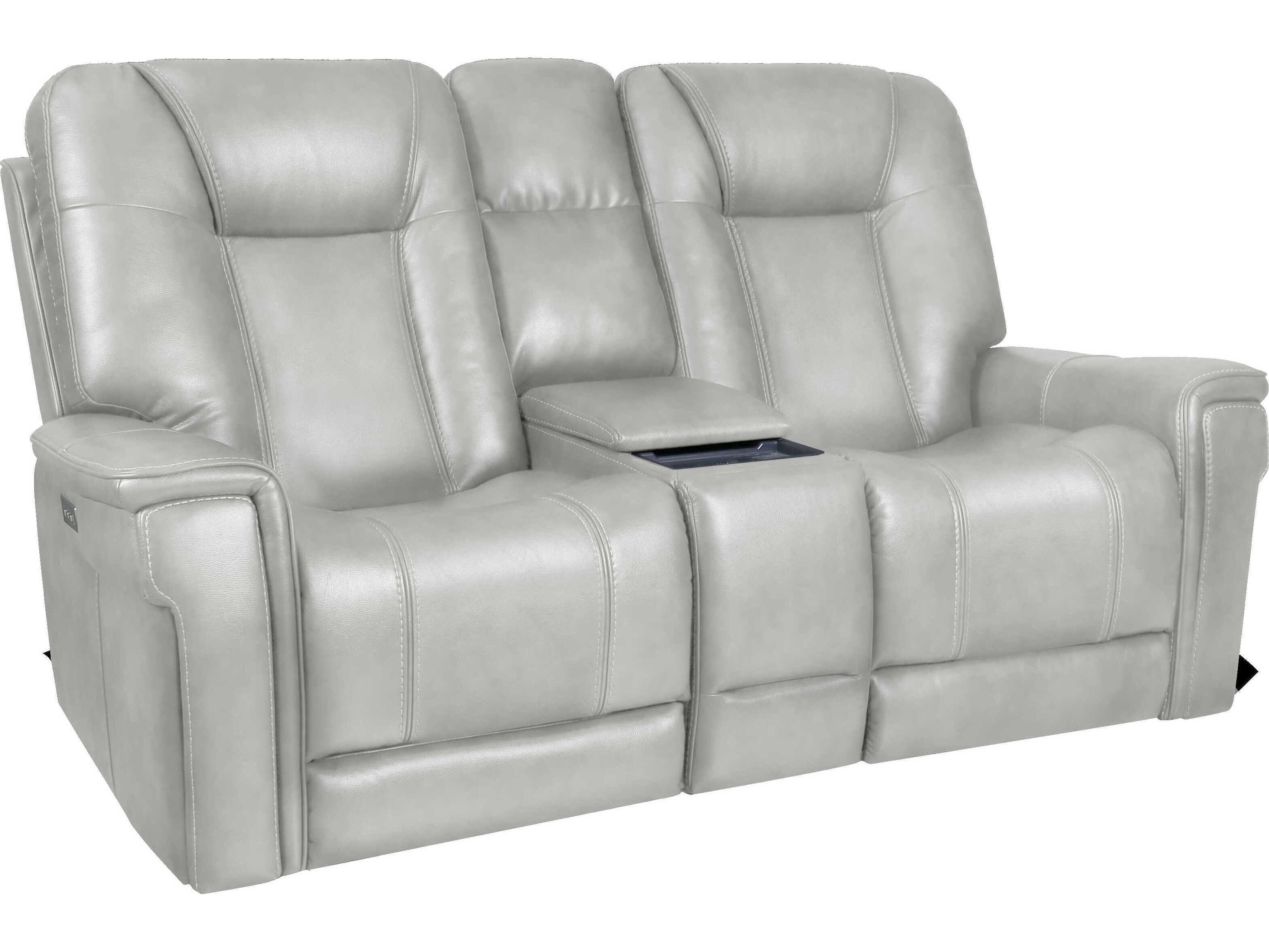 Barcalounger Modern Expressions Sanibel Rainer Dove Gray Faux Leather Loveseat