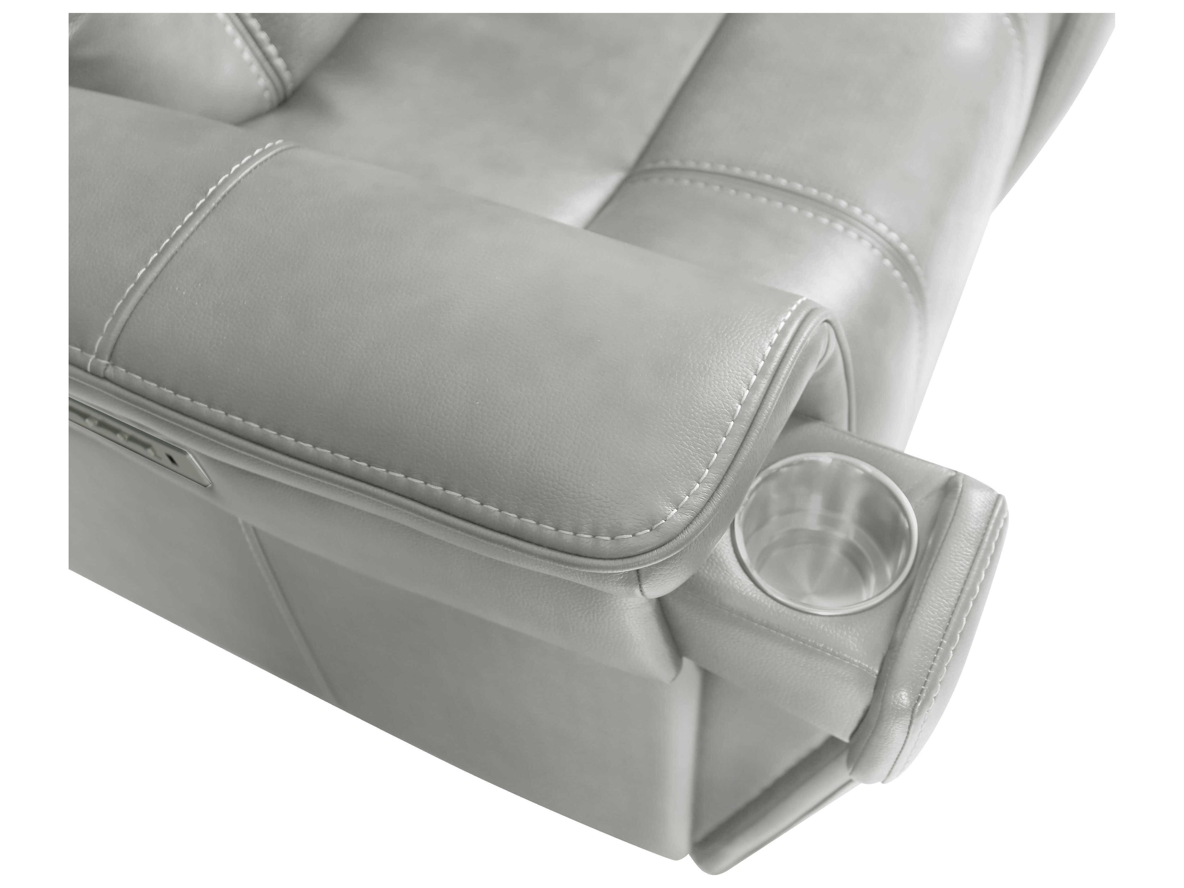 Barcalounger Modern Expressions Sanibel Rainer Dove Gray Faux Leather Loveseat
