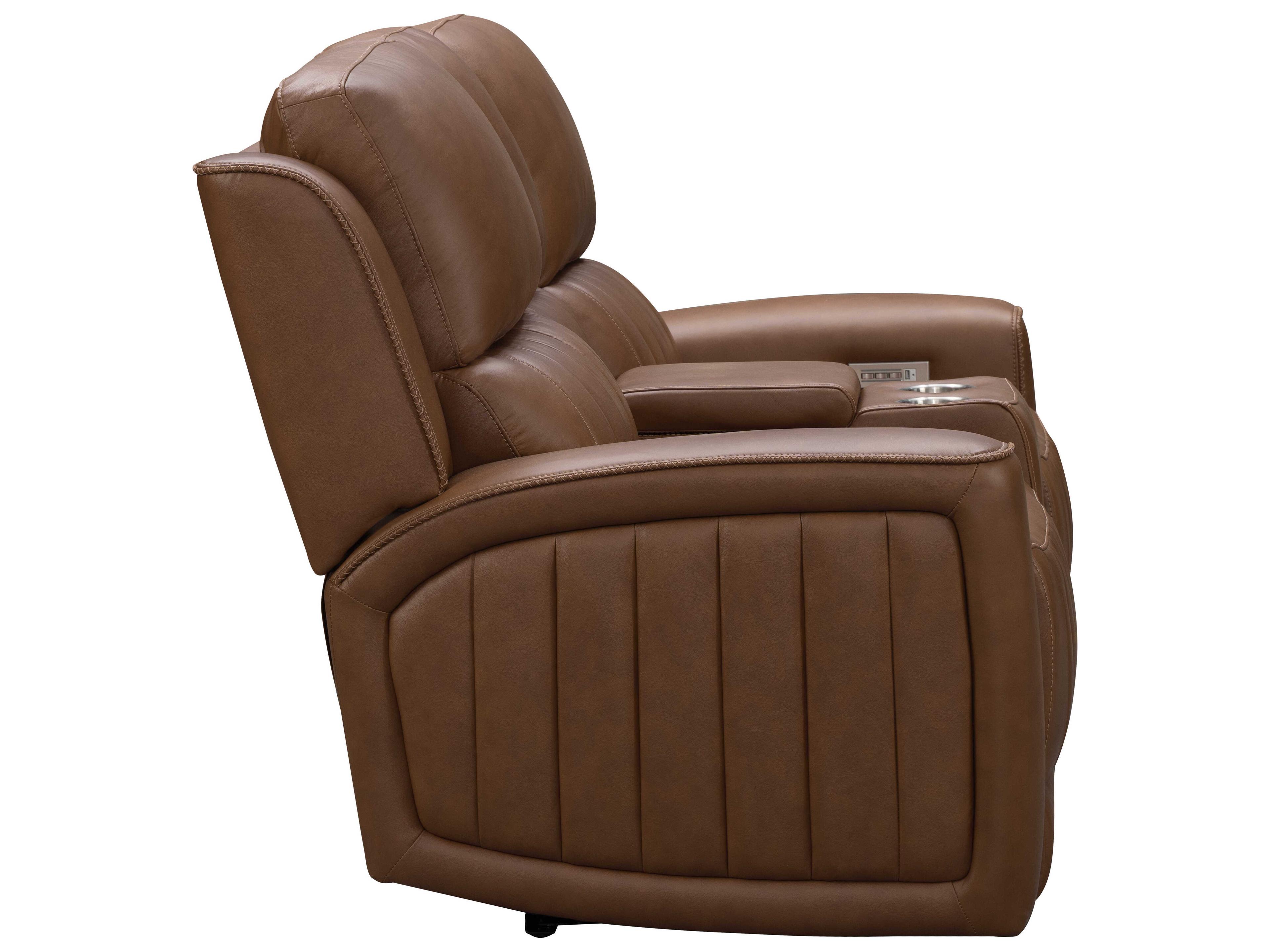 Barcalounger Zero Gravity Pierce Homerun Cinnamon Brown Faux Leather Loveseat
