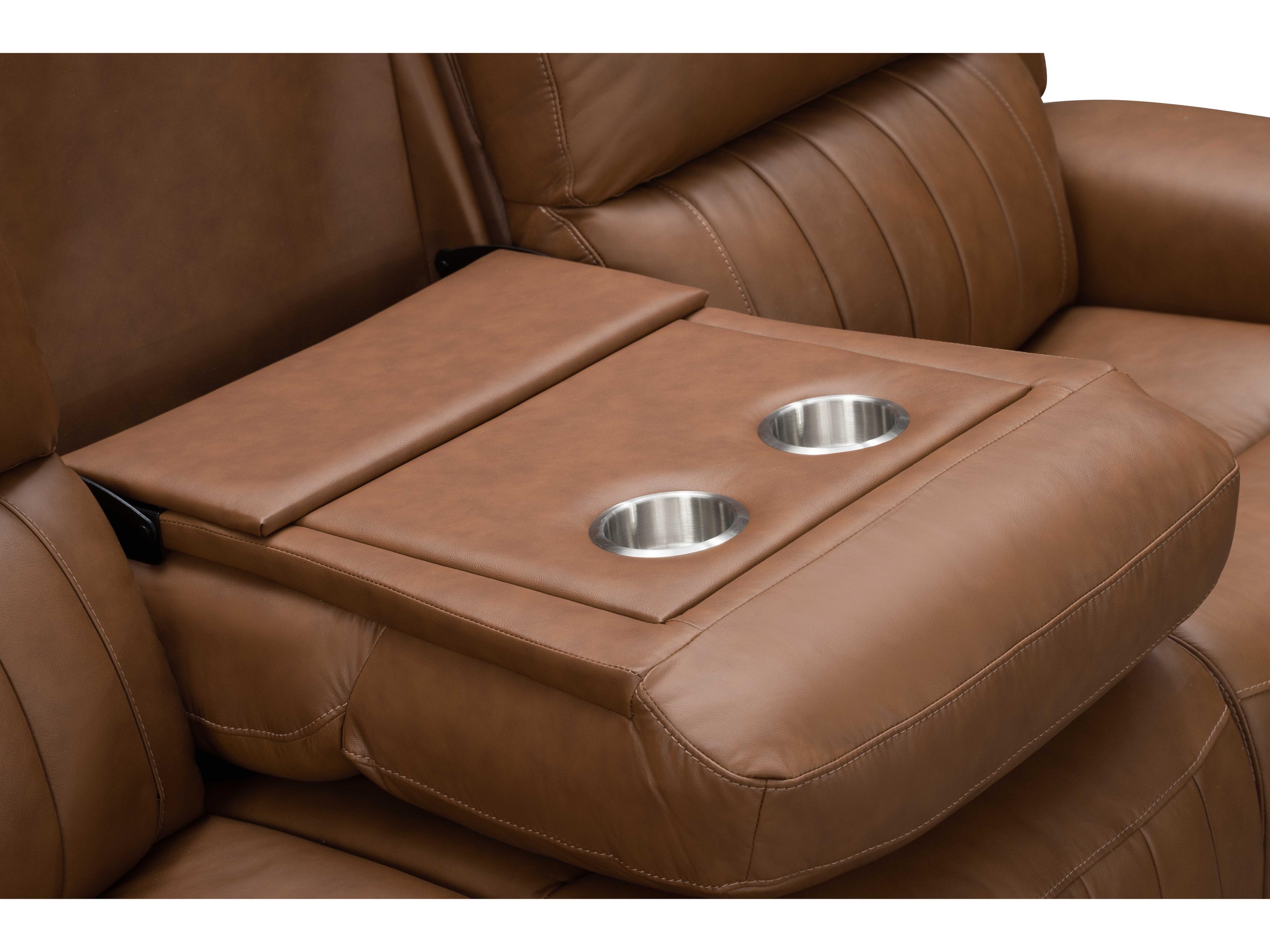 Barcalounger Zero Gravity Pierce Homerun Cinnamon Brown Faux Leather Loveseat