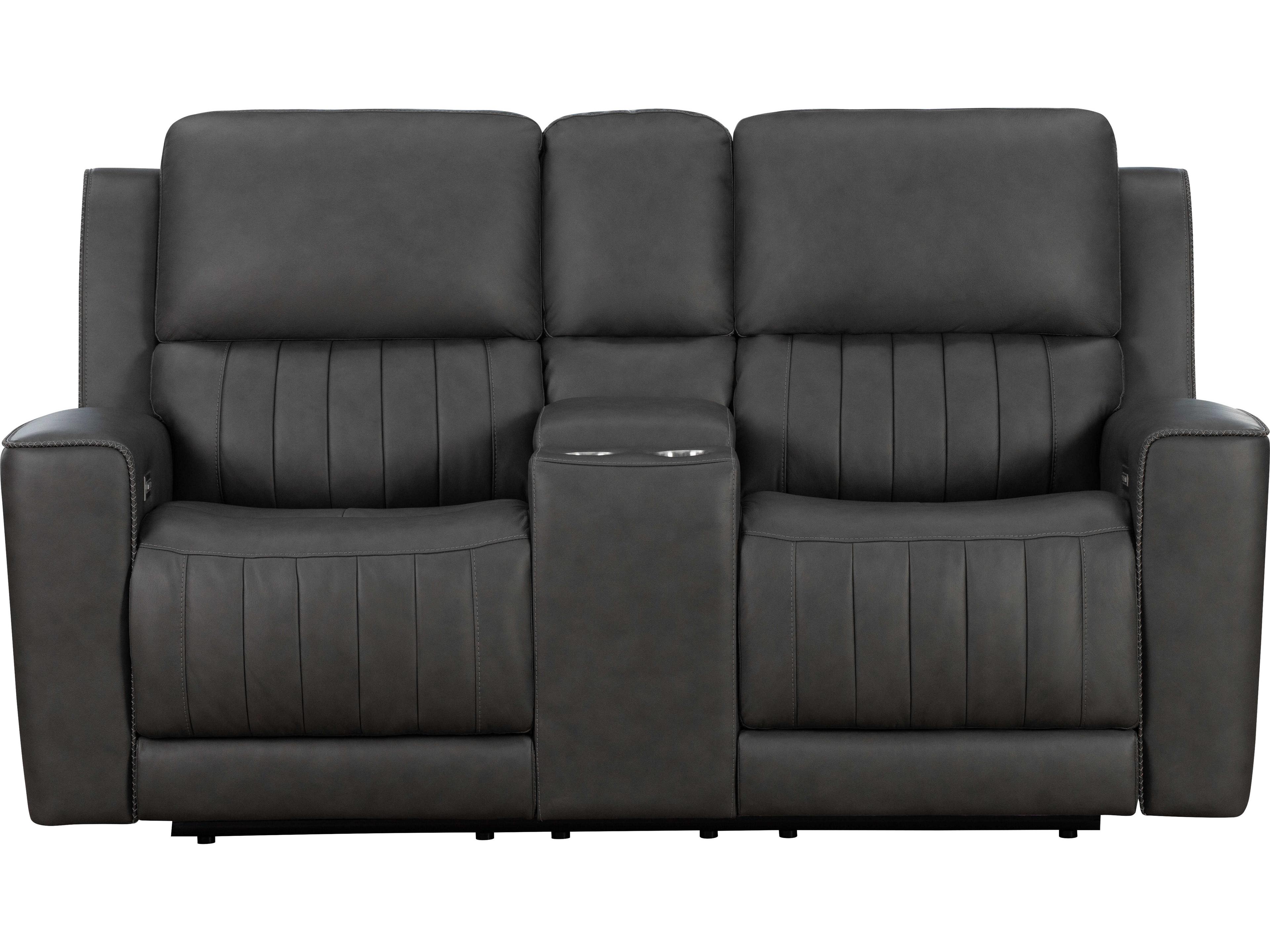 Barcalounger Zero Gravity Pierce Homerun Dark Gray Faux Leather Loveseat