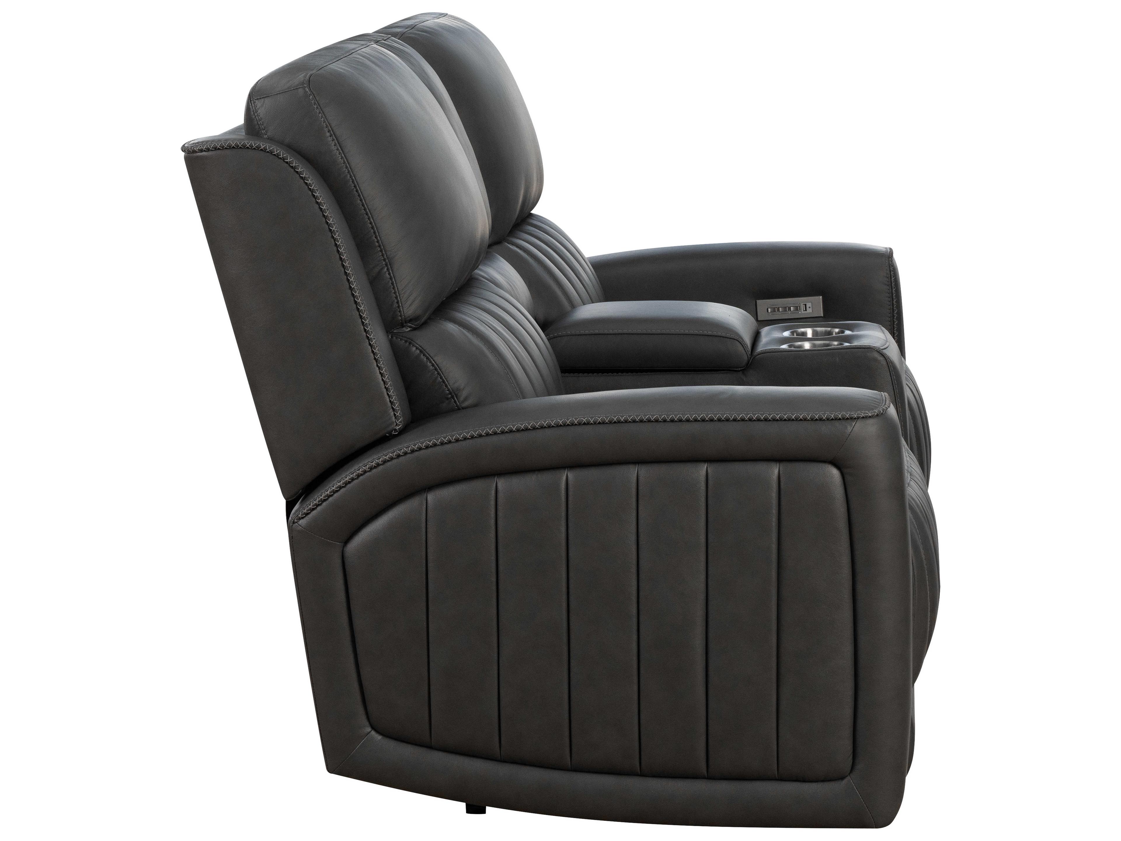 Barcalounger Zero Gravity Pierce Homerun Dark Gray Faux Leather Loveseat