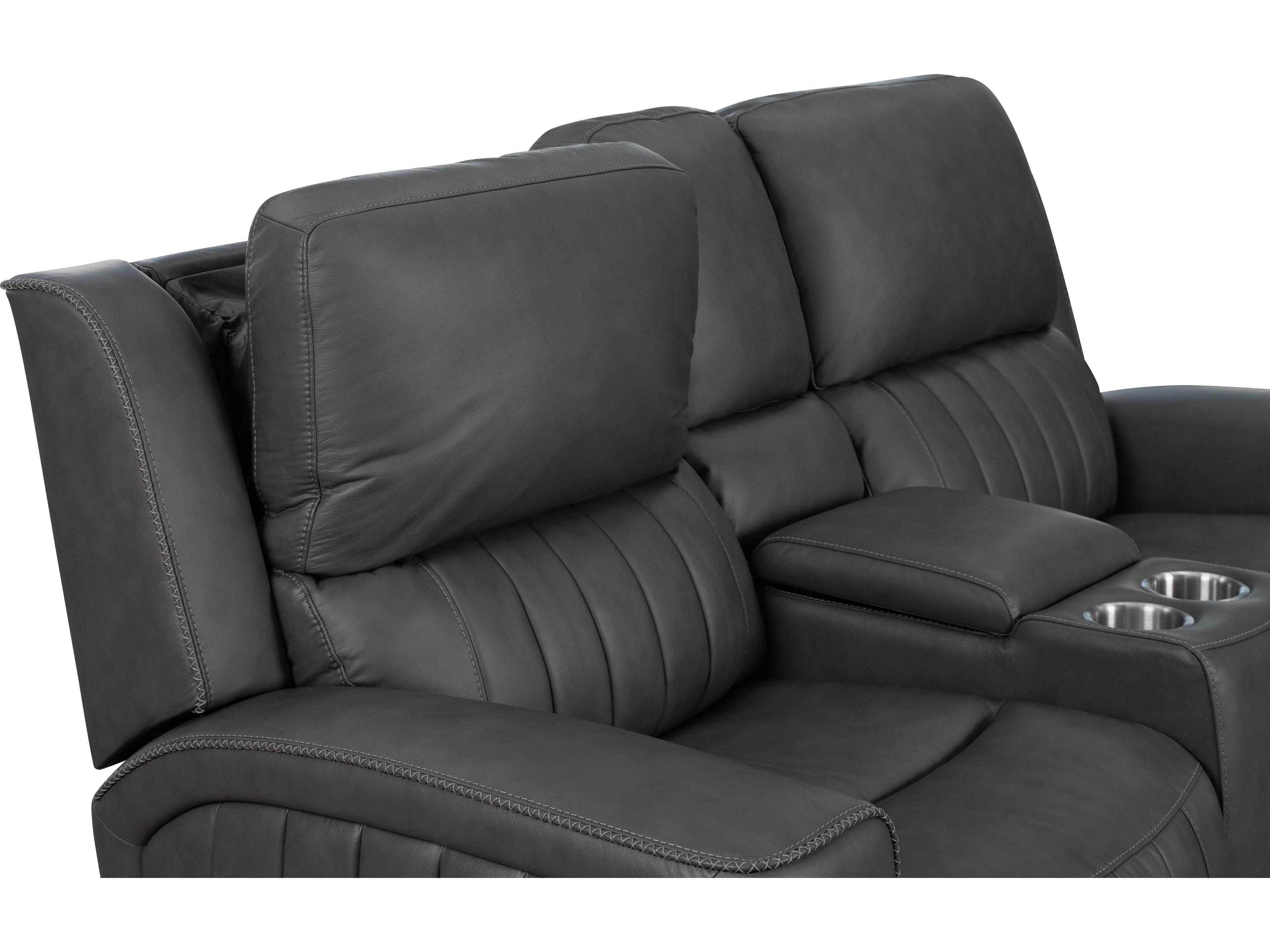 Barcalounger Zero Gravity Pierce Homerun Dark Gray Faux Leather Loveseat