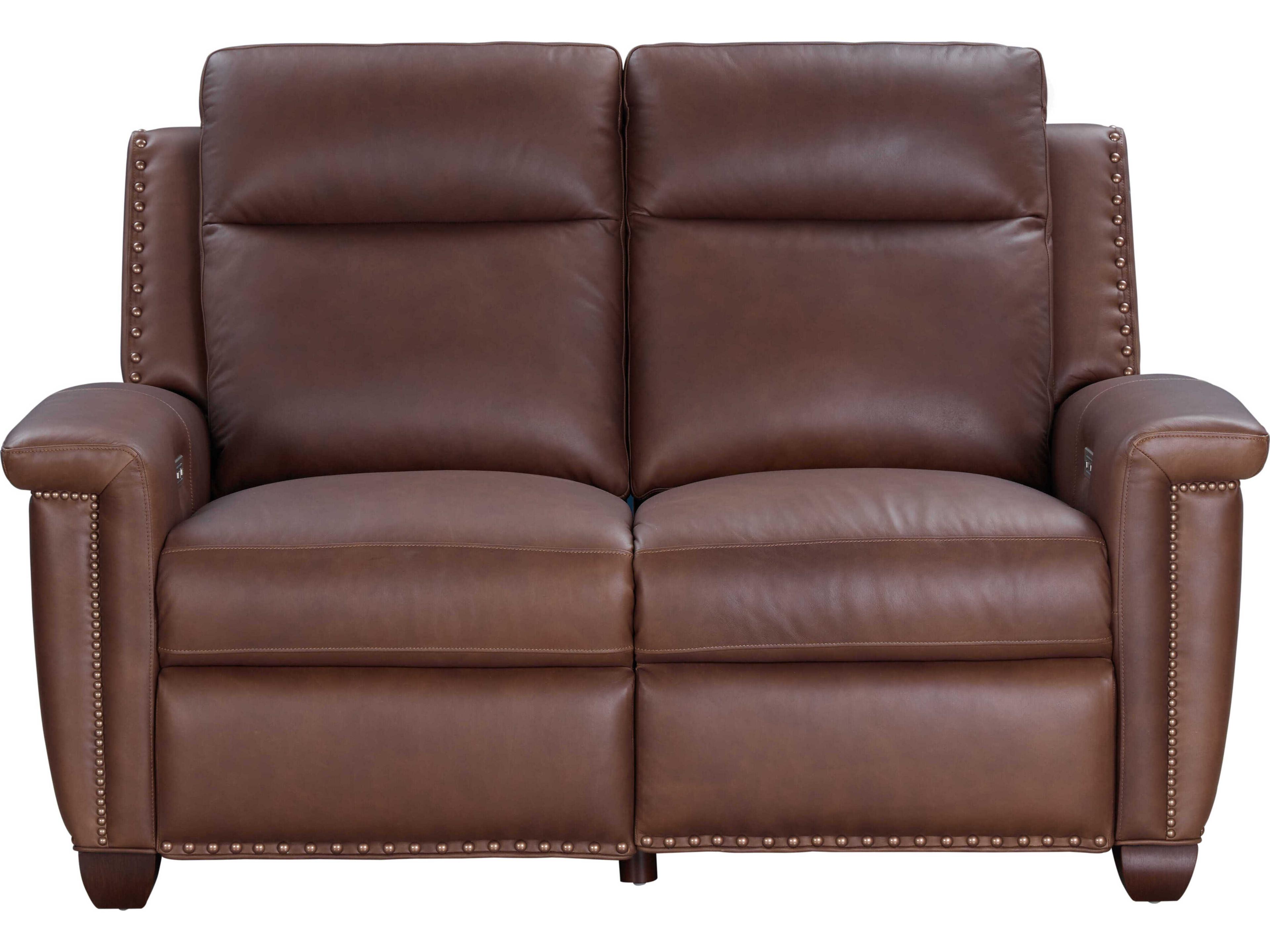 Barcalounger Vintage Briar Clifton Chocolate Brown Leather Loveseat