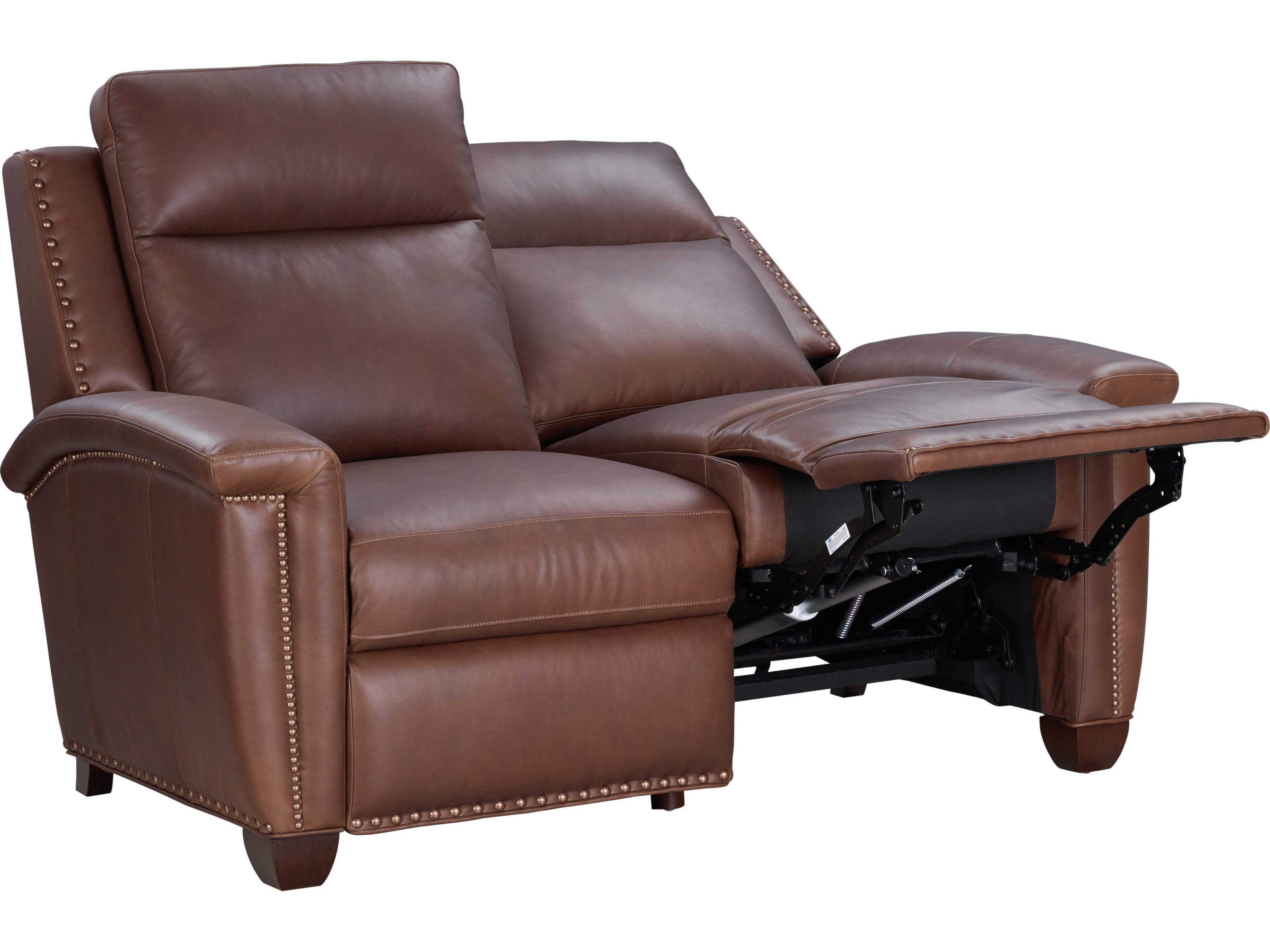 Barcalounger Vintage Briar Clifton Chocolate Brown Leather Loveseat