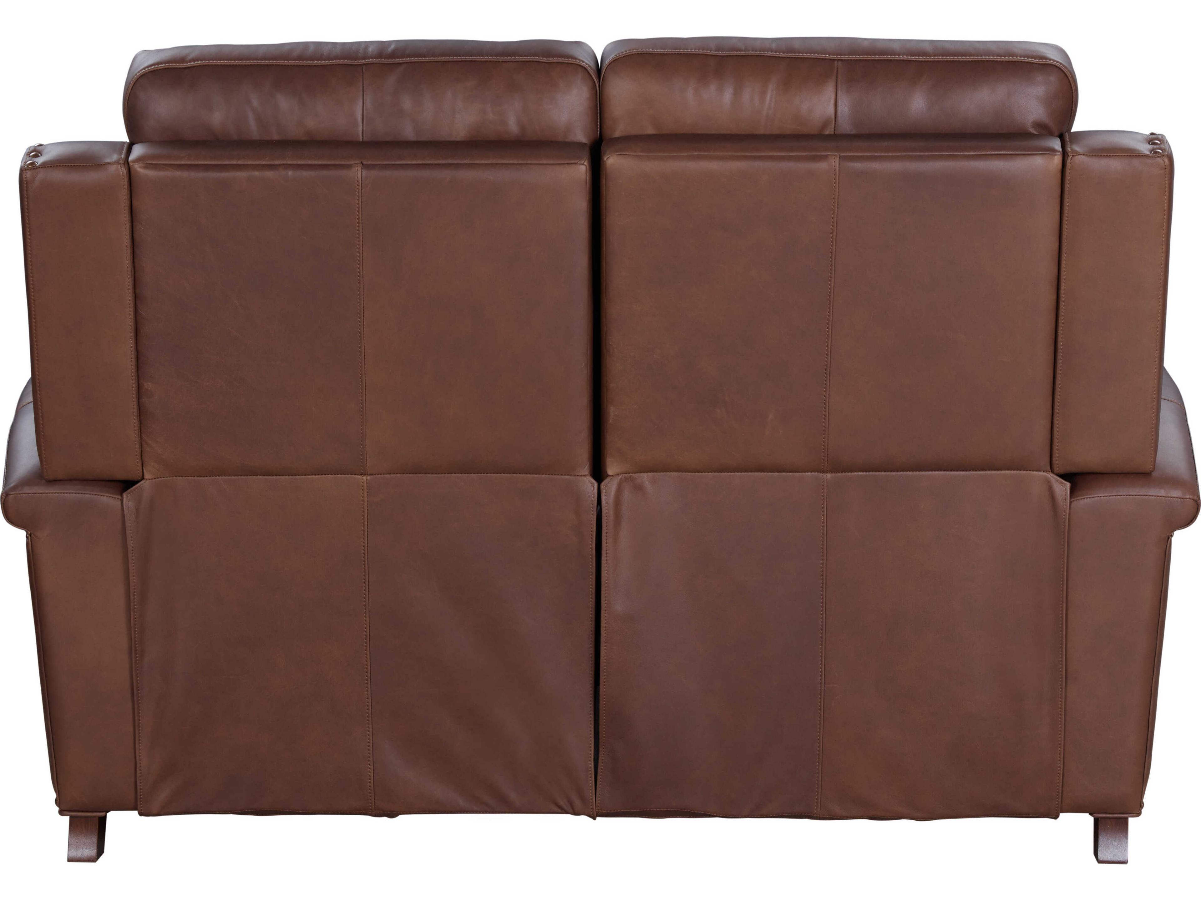 Barcalounger Vintage Briar Clifton Chocolate Brown Leather Loveseat