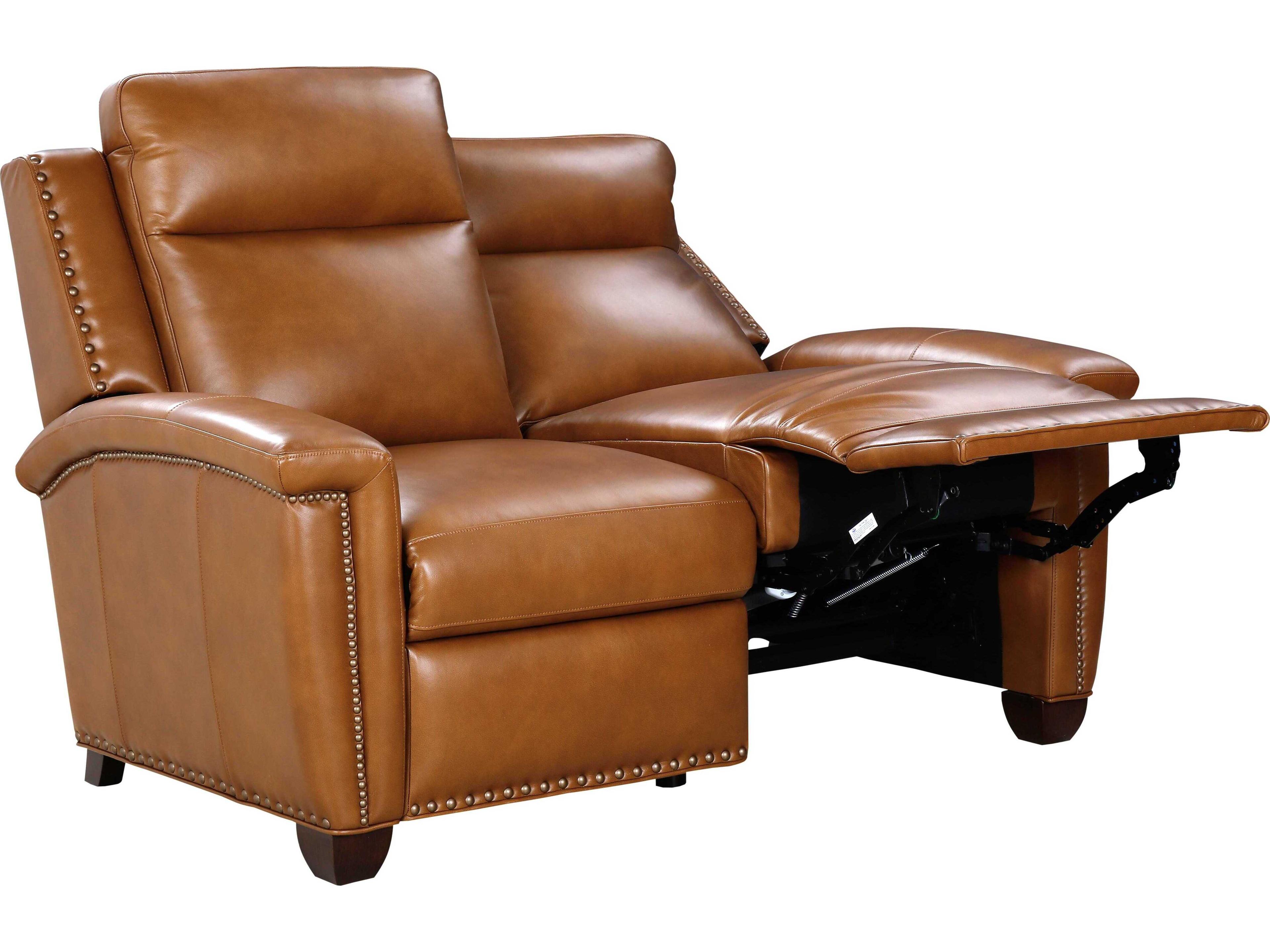 Barcalounger Vintage Briar Elwood Saddle Brown Leather Loveseat