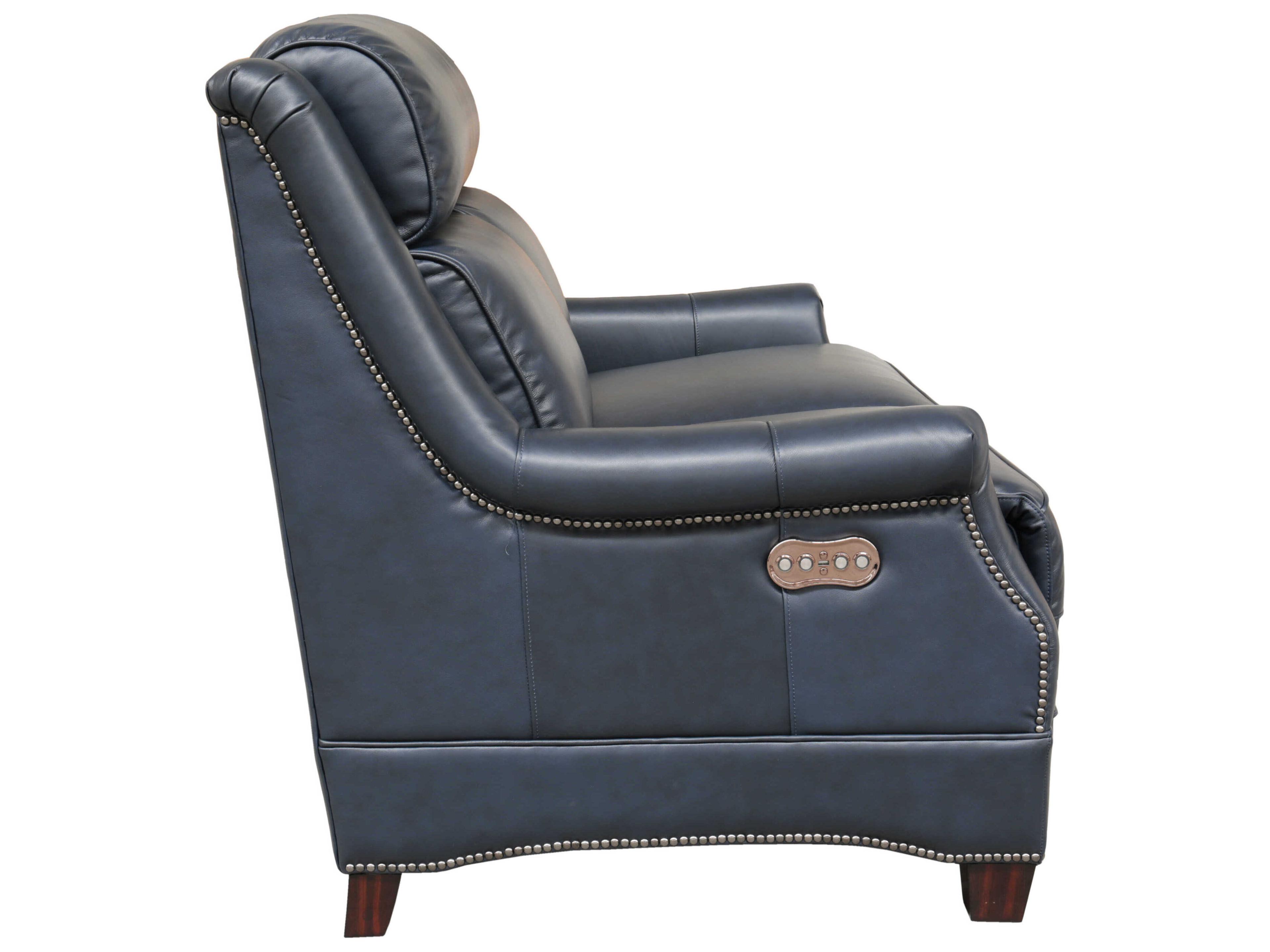 Barcalounger Vintage Warrendale Shoreham Blue Leather Loveseat