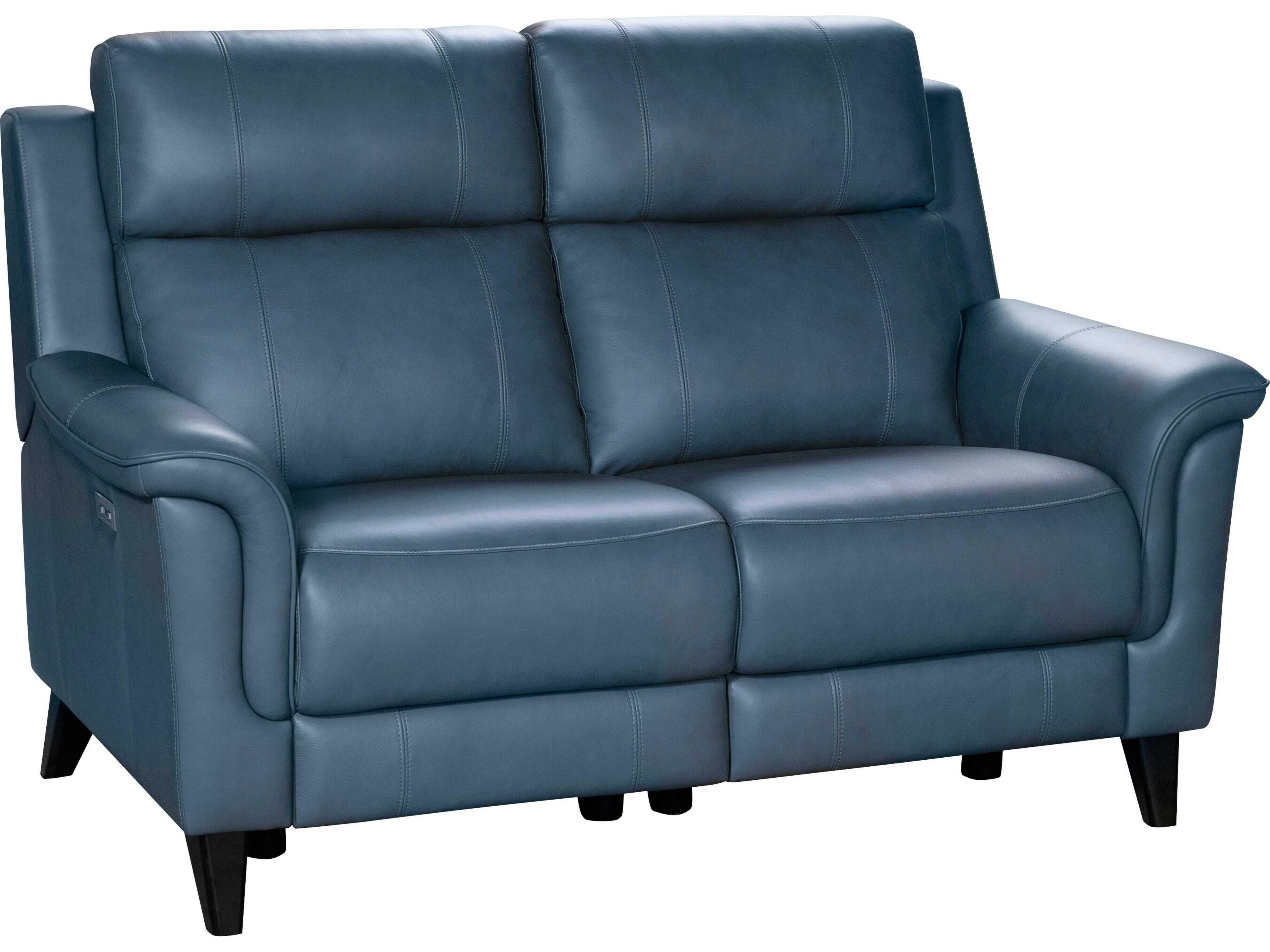 Barcalounger Modern Expressions Kester Masen Bluegray Faux Leather Loveseat