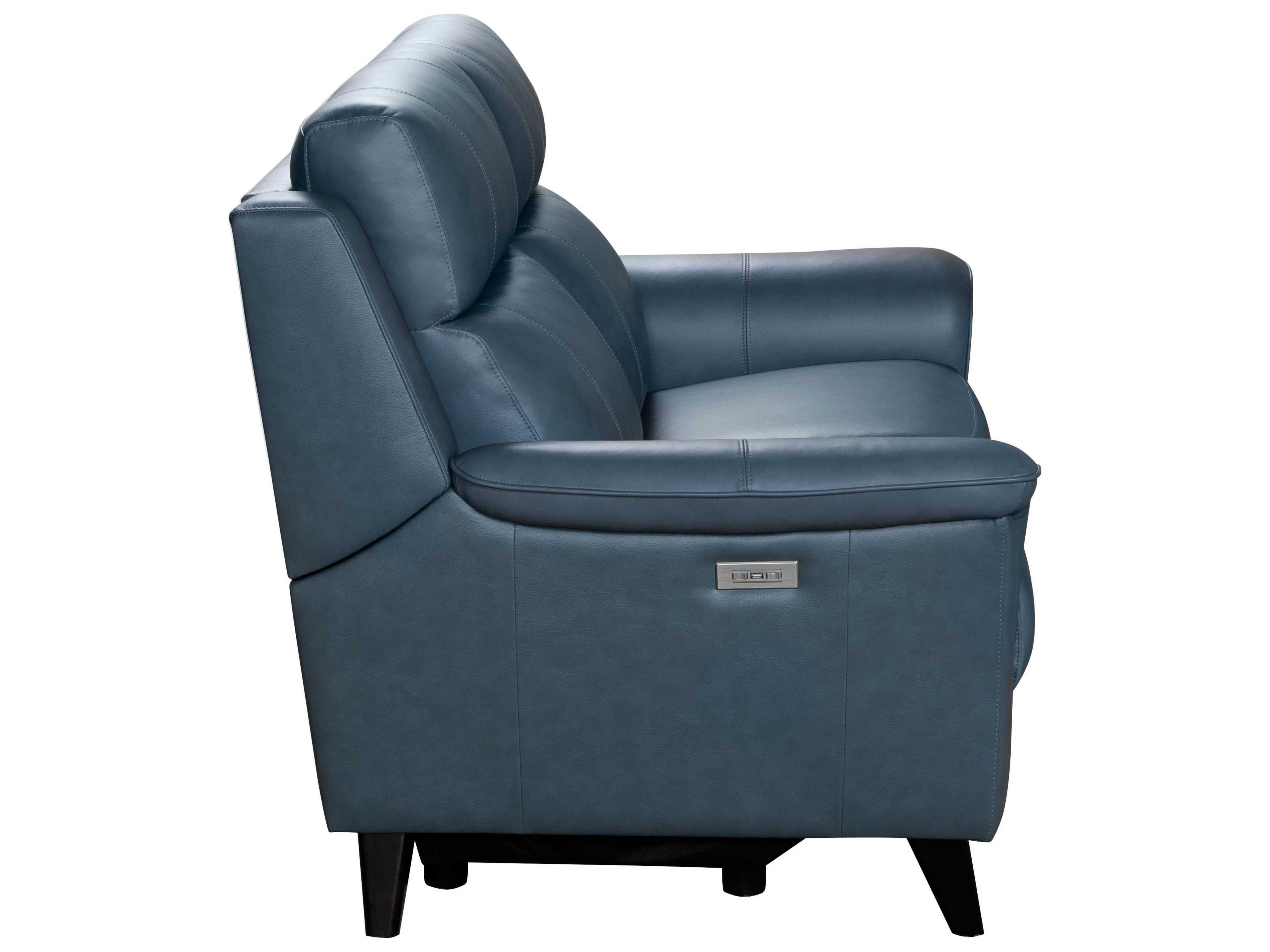 Barcalounger Modern Expressions Kester Masen Bluegray Faux Leather Loveseat