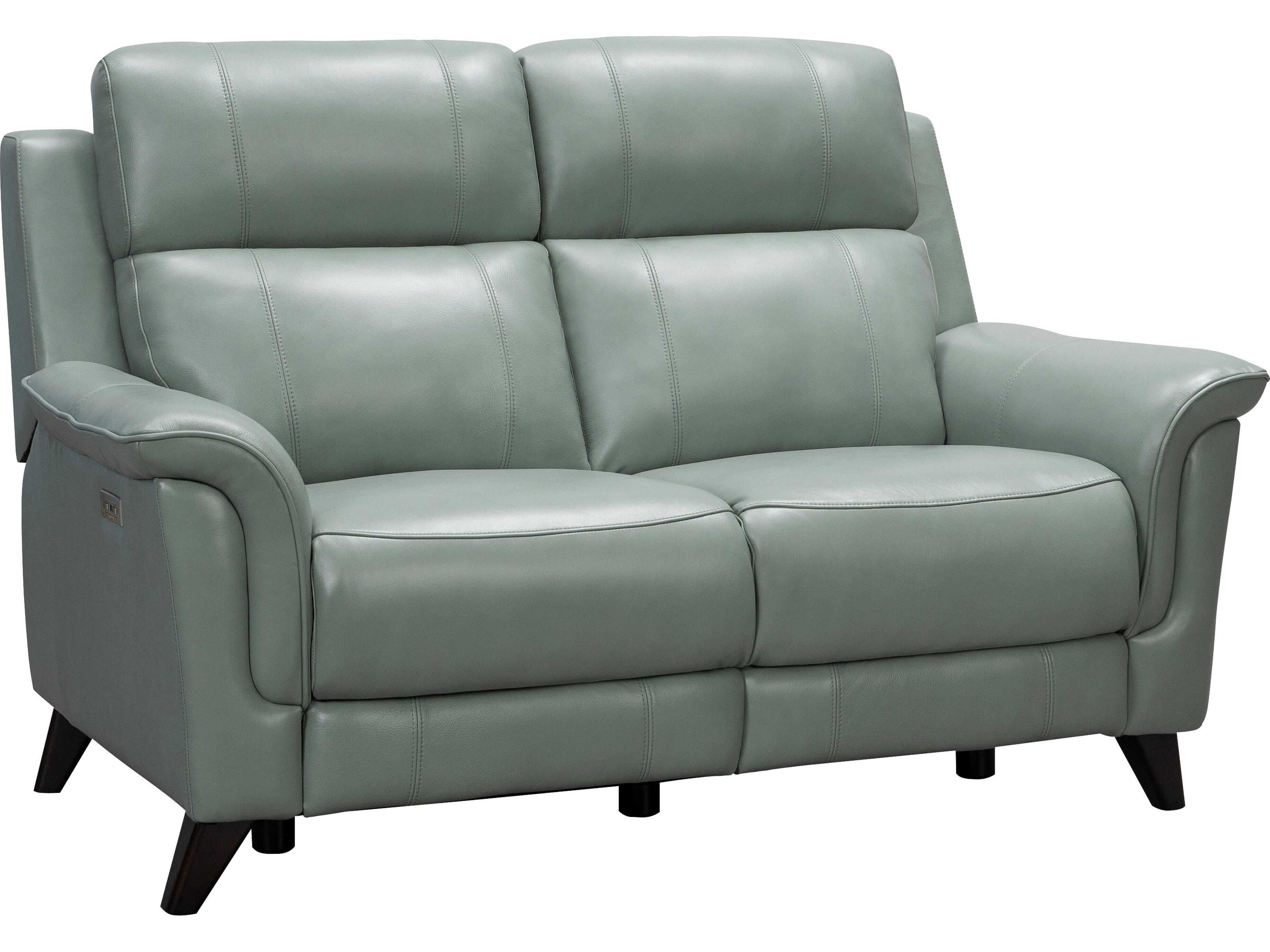 Barcalounger Modern Expressions Kester Lorenzo Mint Green Faux Leather Loveseat