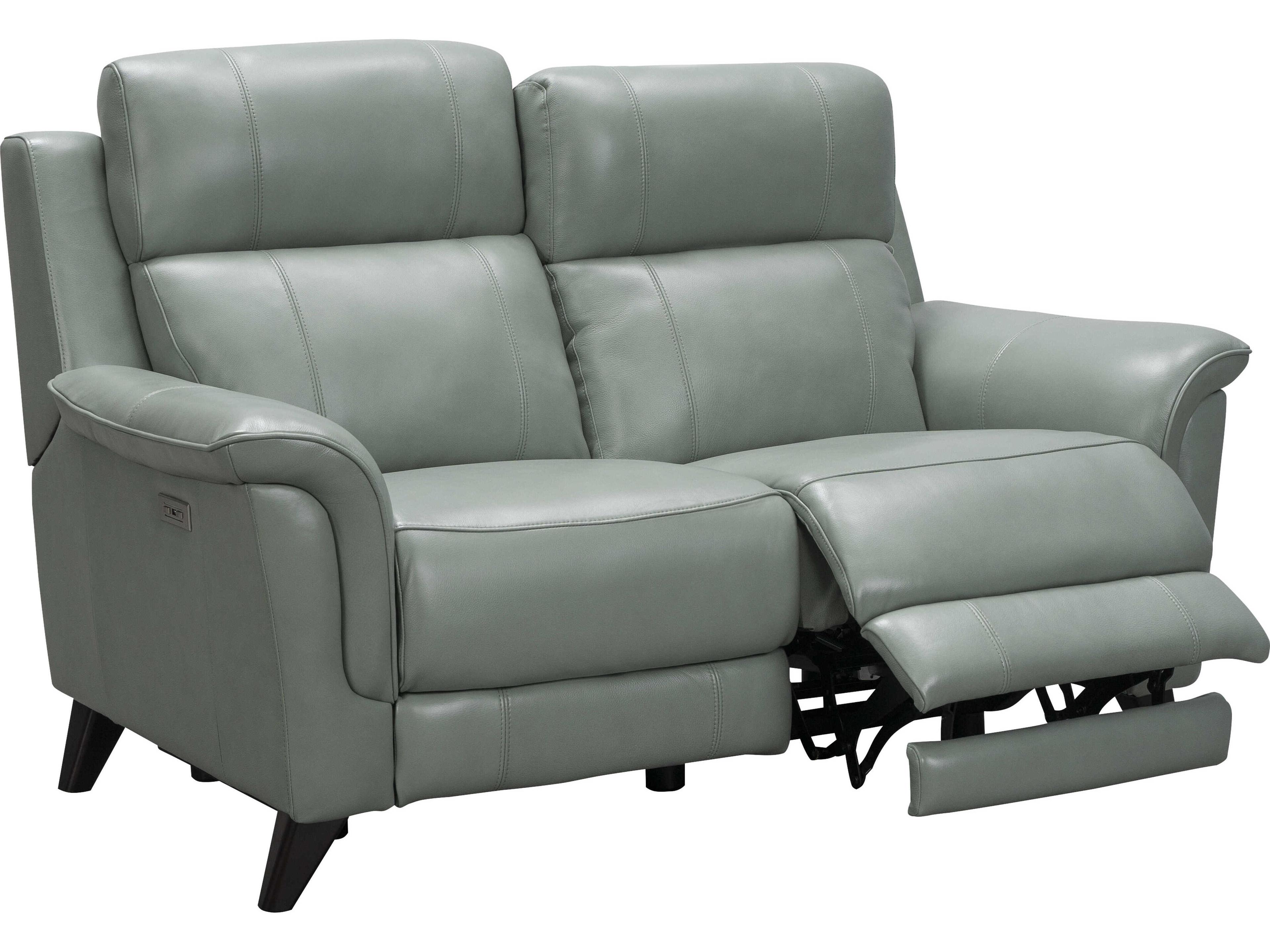 Barcalounger Modern Expressions Kester Lorenzo Mint Green Faux Leather Loveseat