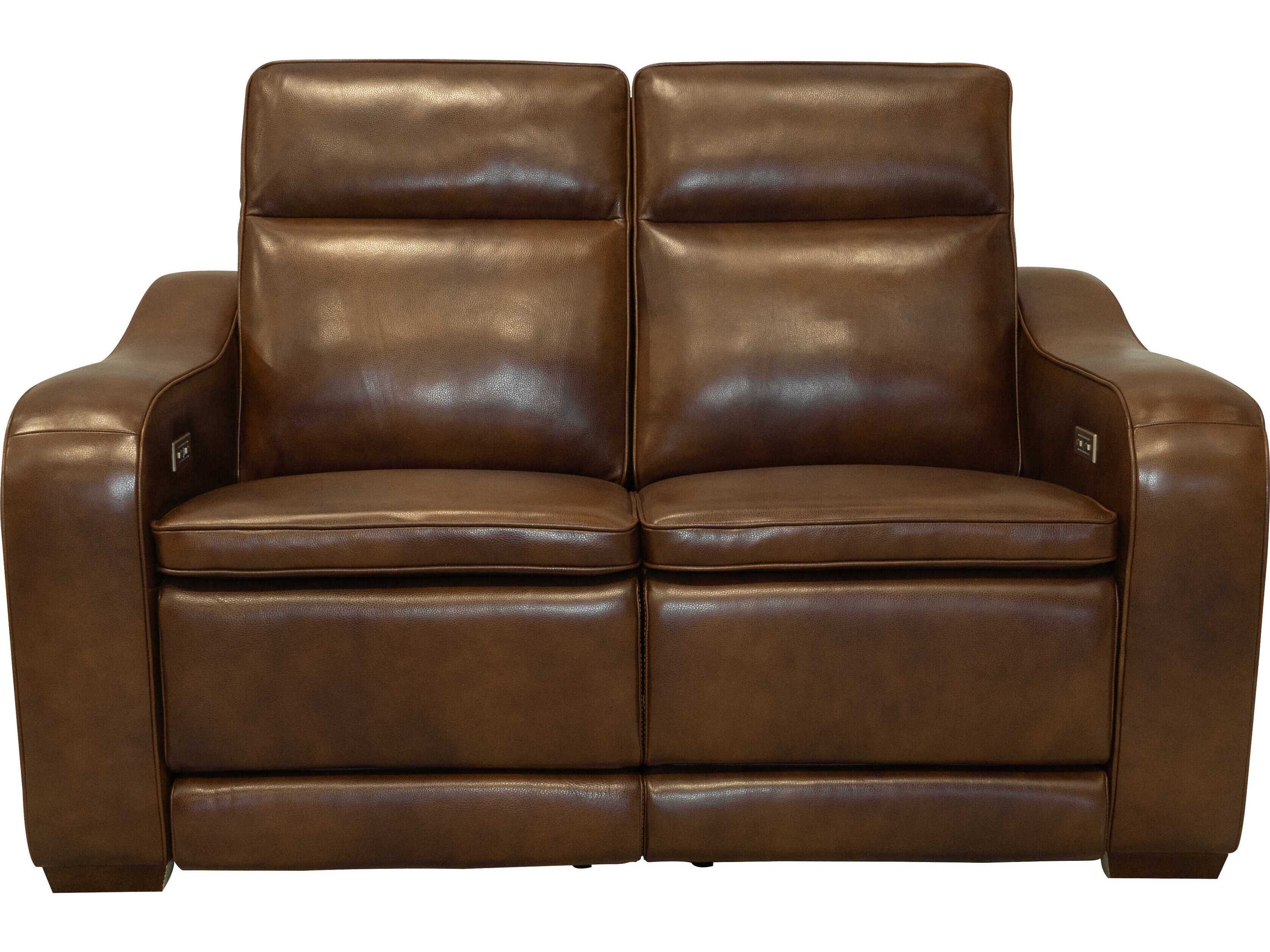 Barcalounger Modern Expressions Grady Lexington Cocoa Brown Faux Leather Loveseat