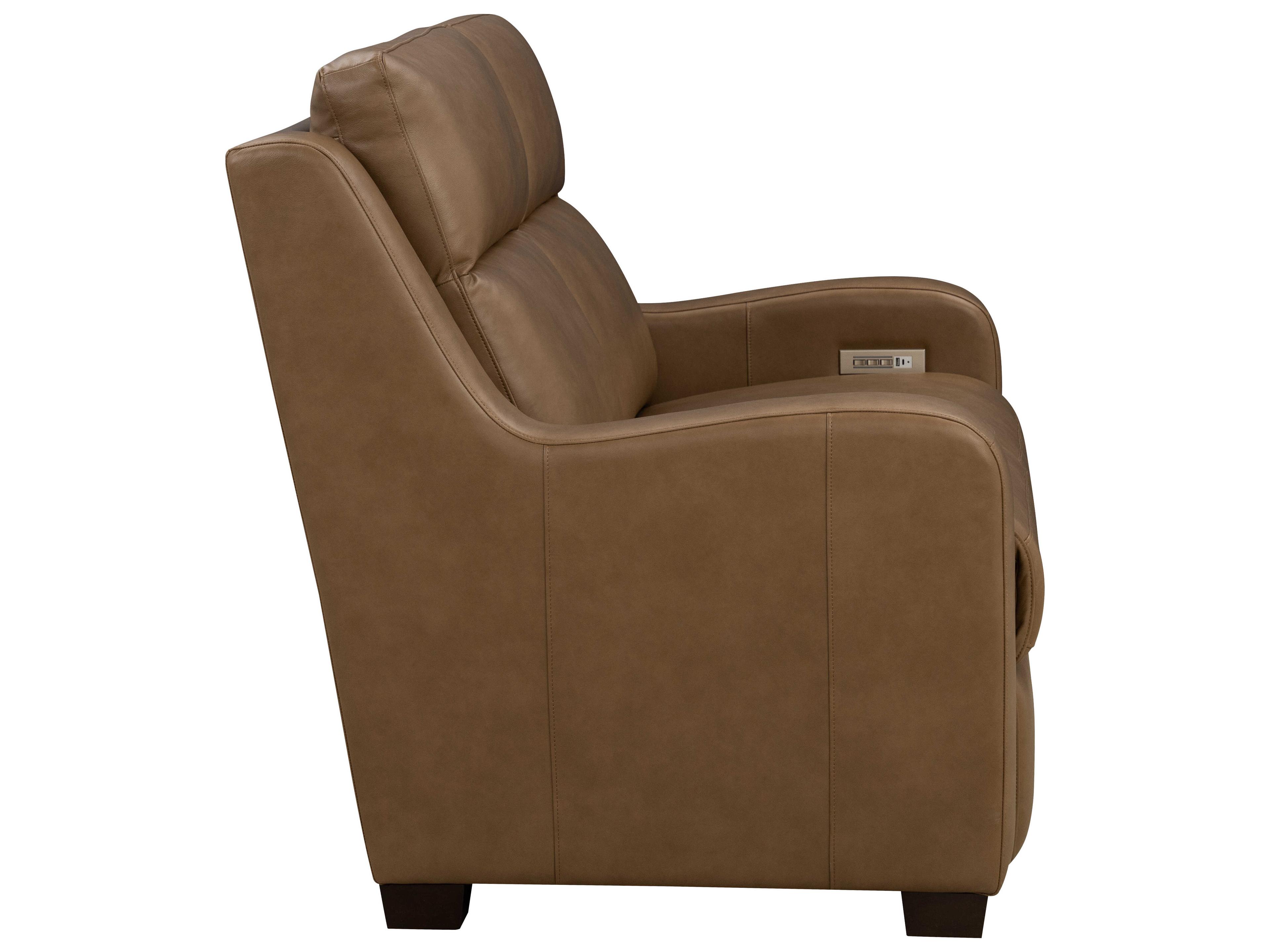 Barcalounger Vintage Ayden Hillwood Toffee Brown Leather Loveseat