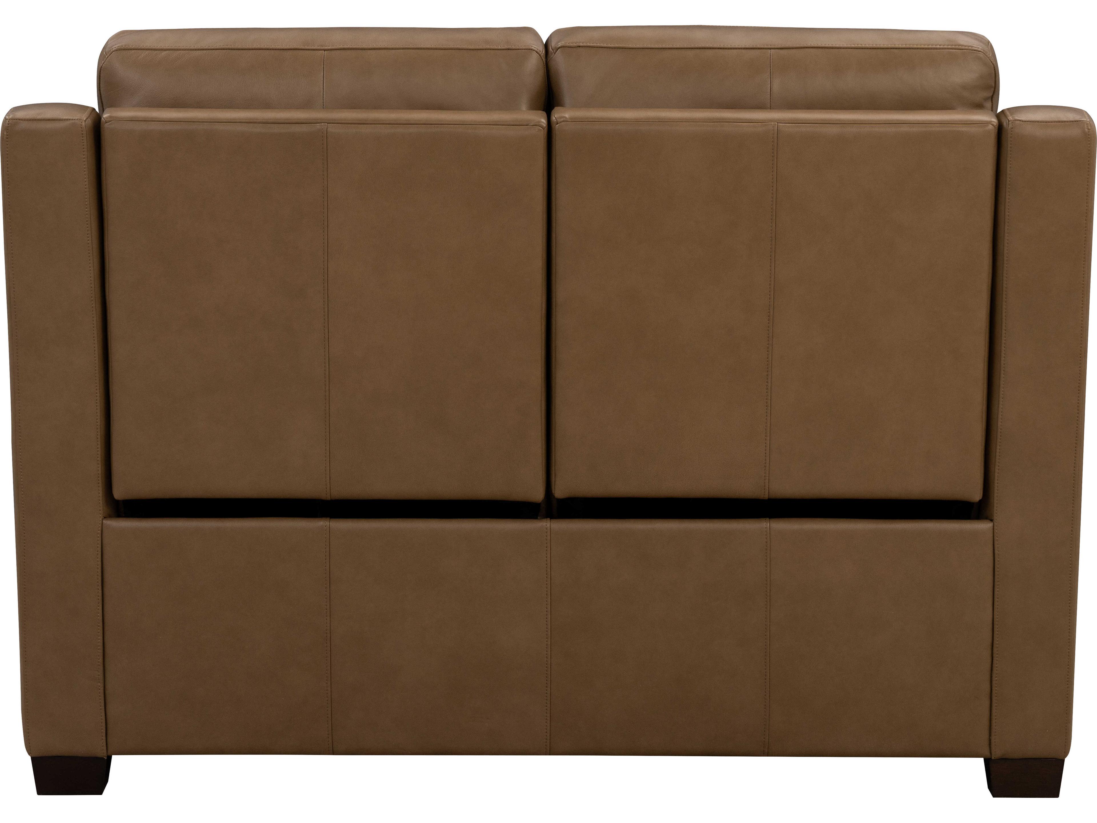 Barcalounger Vintage Ayden Hillwood Toffee Brown Leather Loveseat