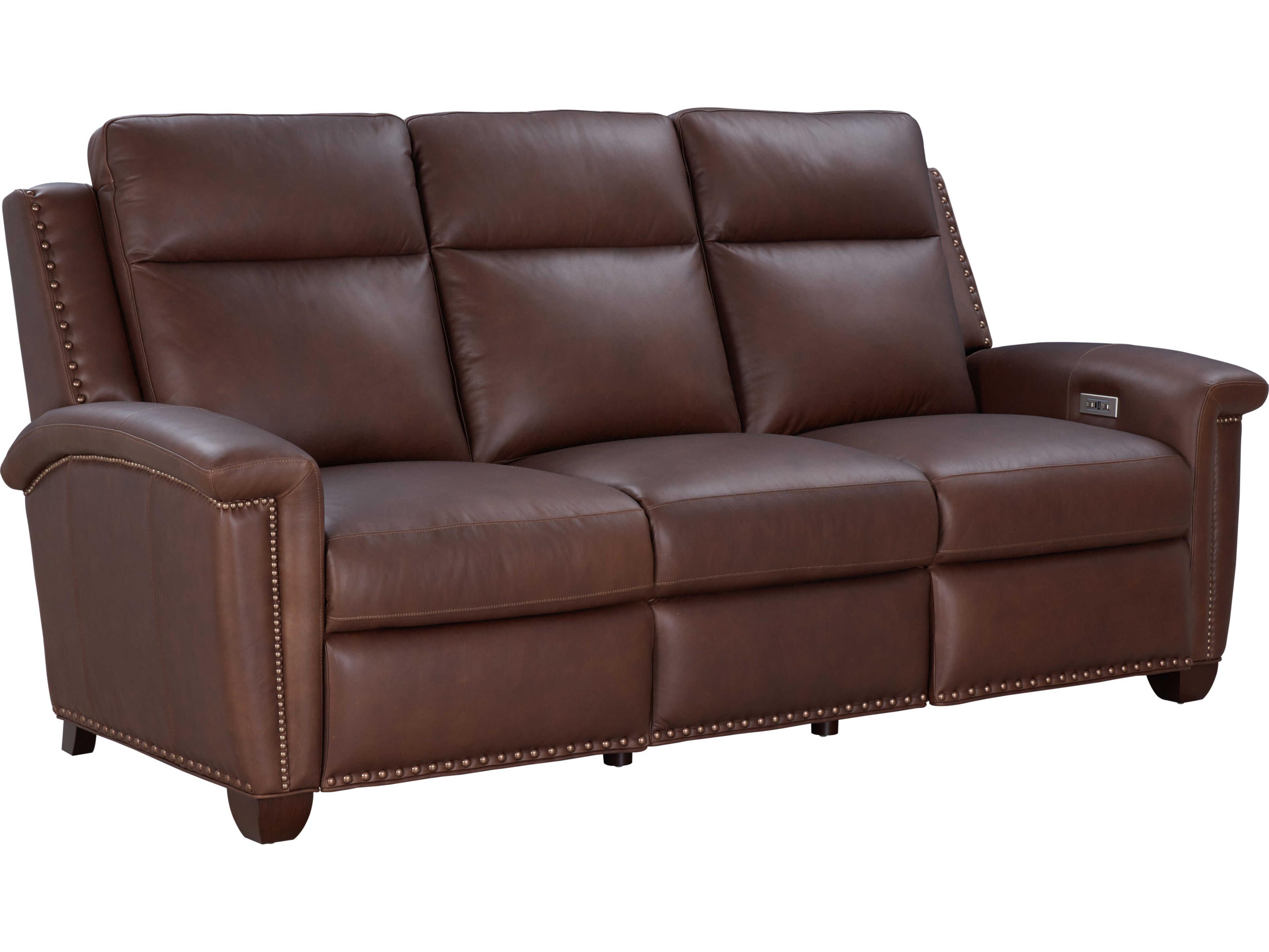 Barcalounger Vintage Briar Clifton Chocolate Brown Leather Sofa