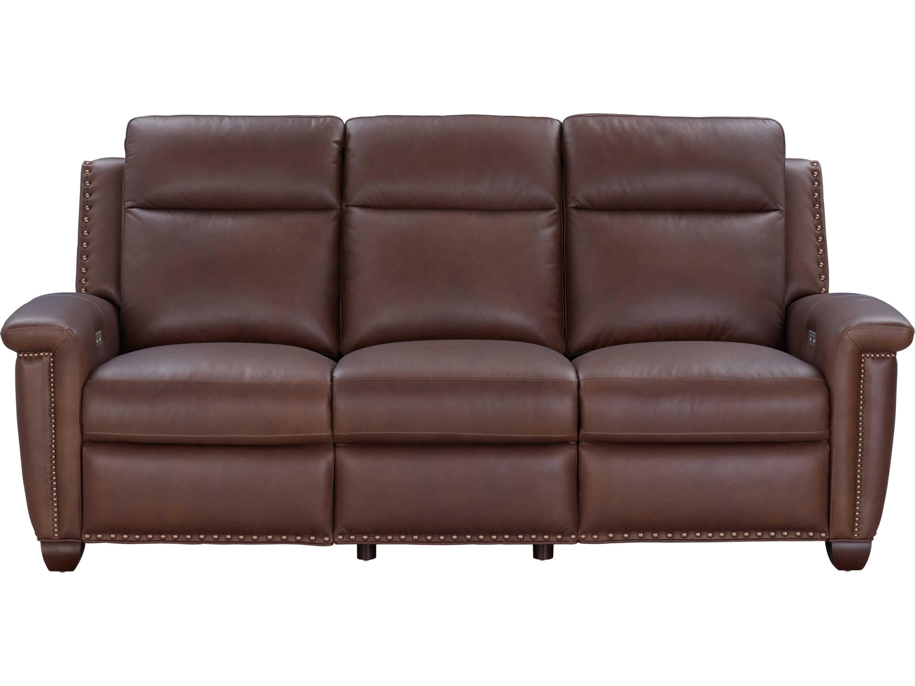 Barcalounger Vintage Briar Clifton Chocolate Brown Leather Sofa