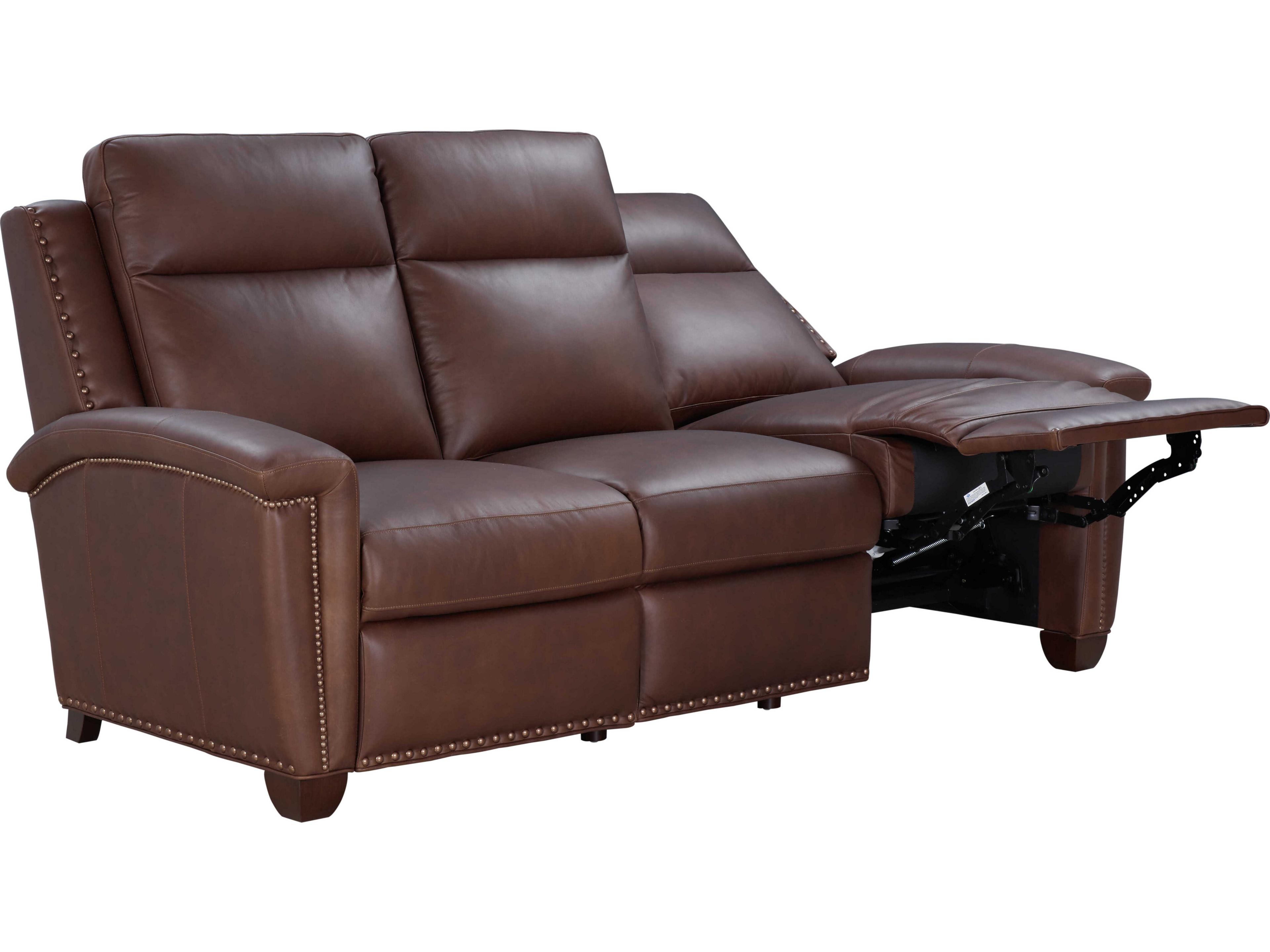 Barcalounger Vintage Briar Clifton Chocolate Brown Leather Sofa