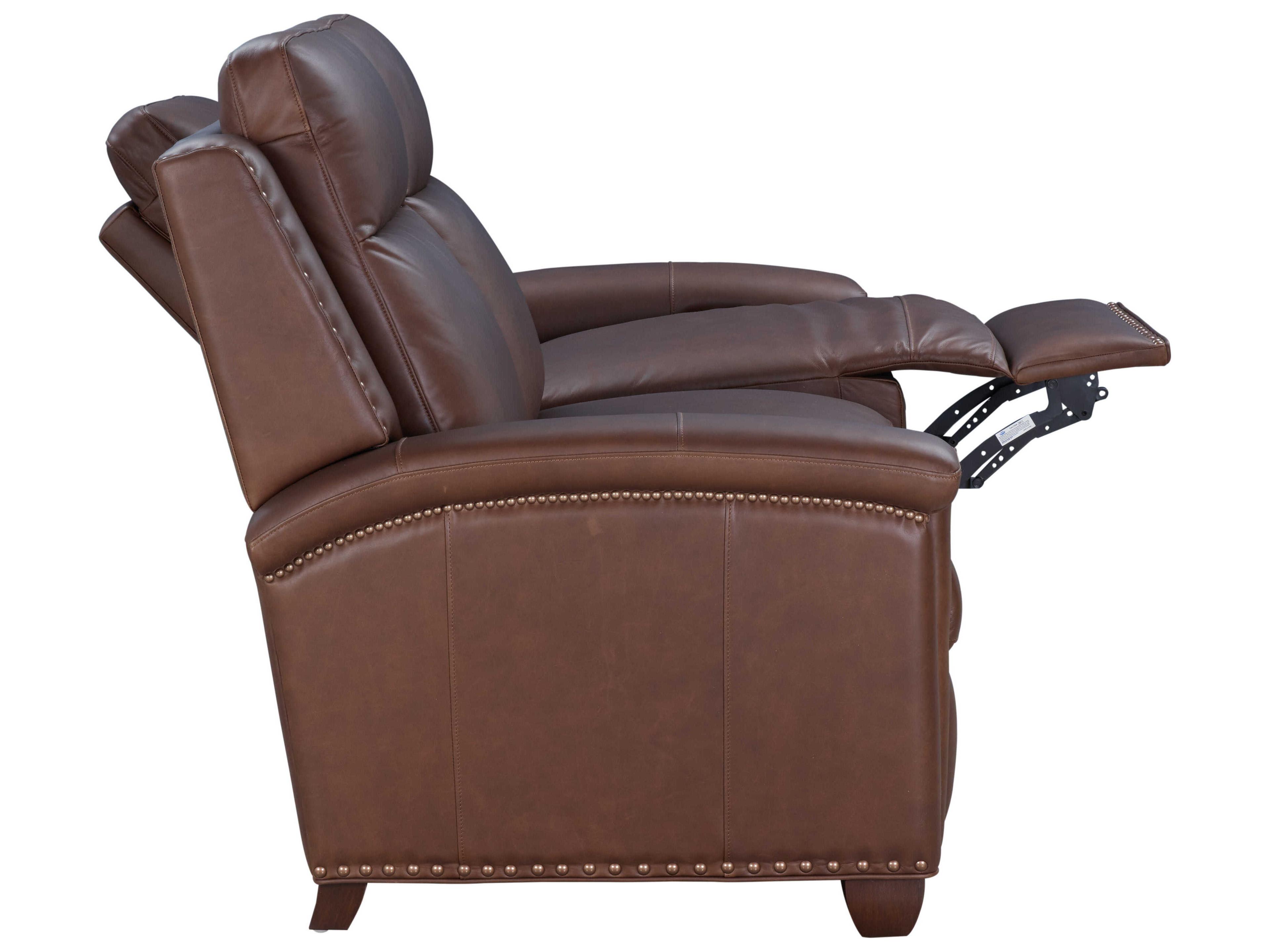 Barcalounger Vintage Briar Clifton Chocolate Brown Leather Sofa