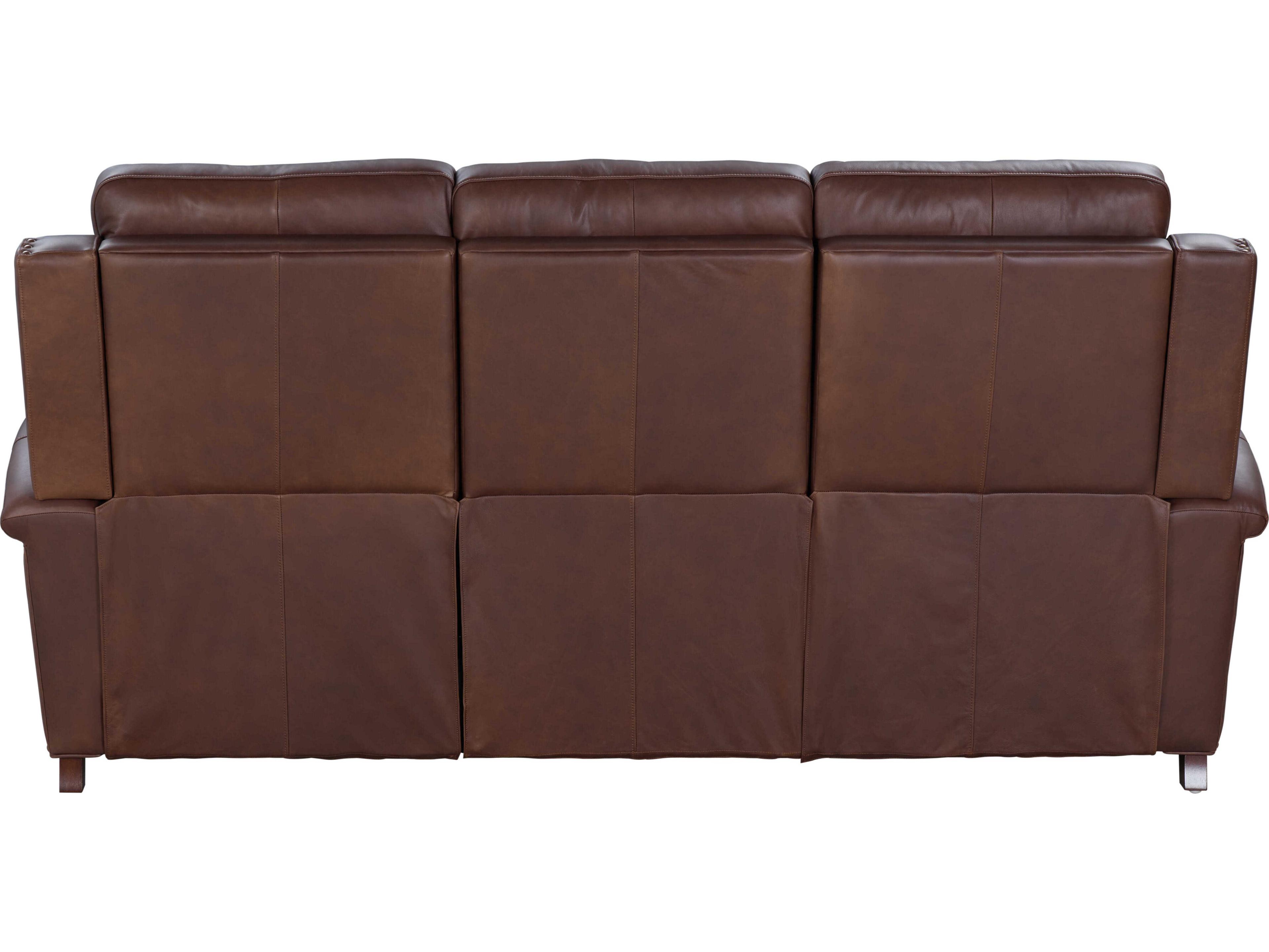 Barcalounger Vintage Briar Clifton Chocolate Brown Leather Sofa