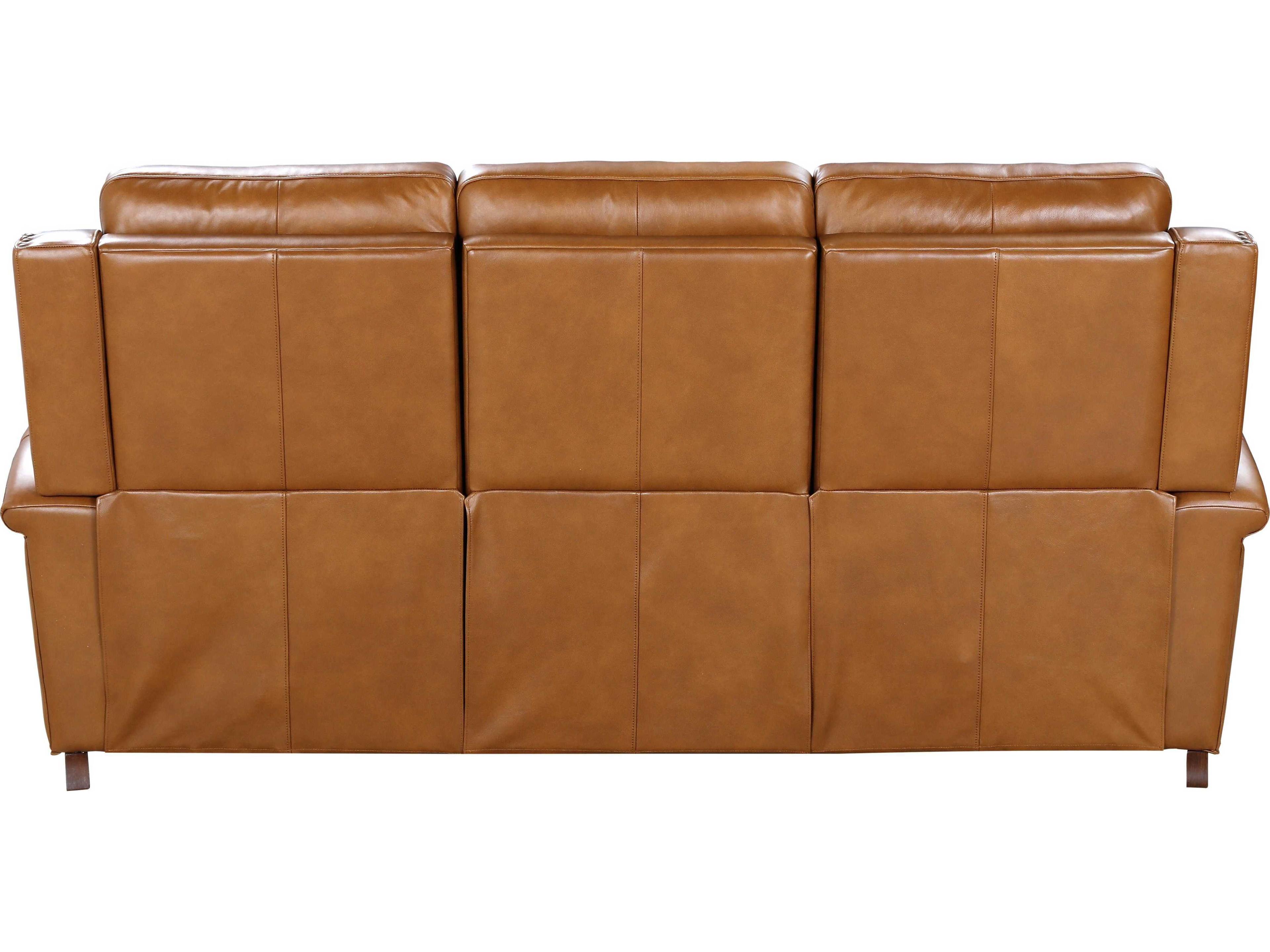 Barcalounger Vintage Briar Elwood Saddle Brown Leather Sofa