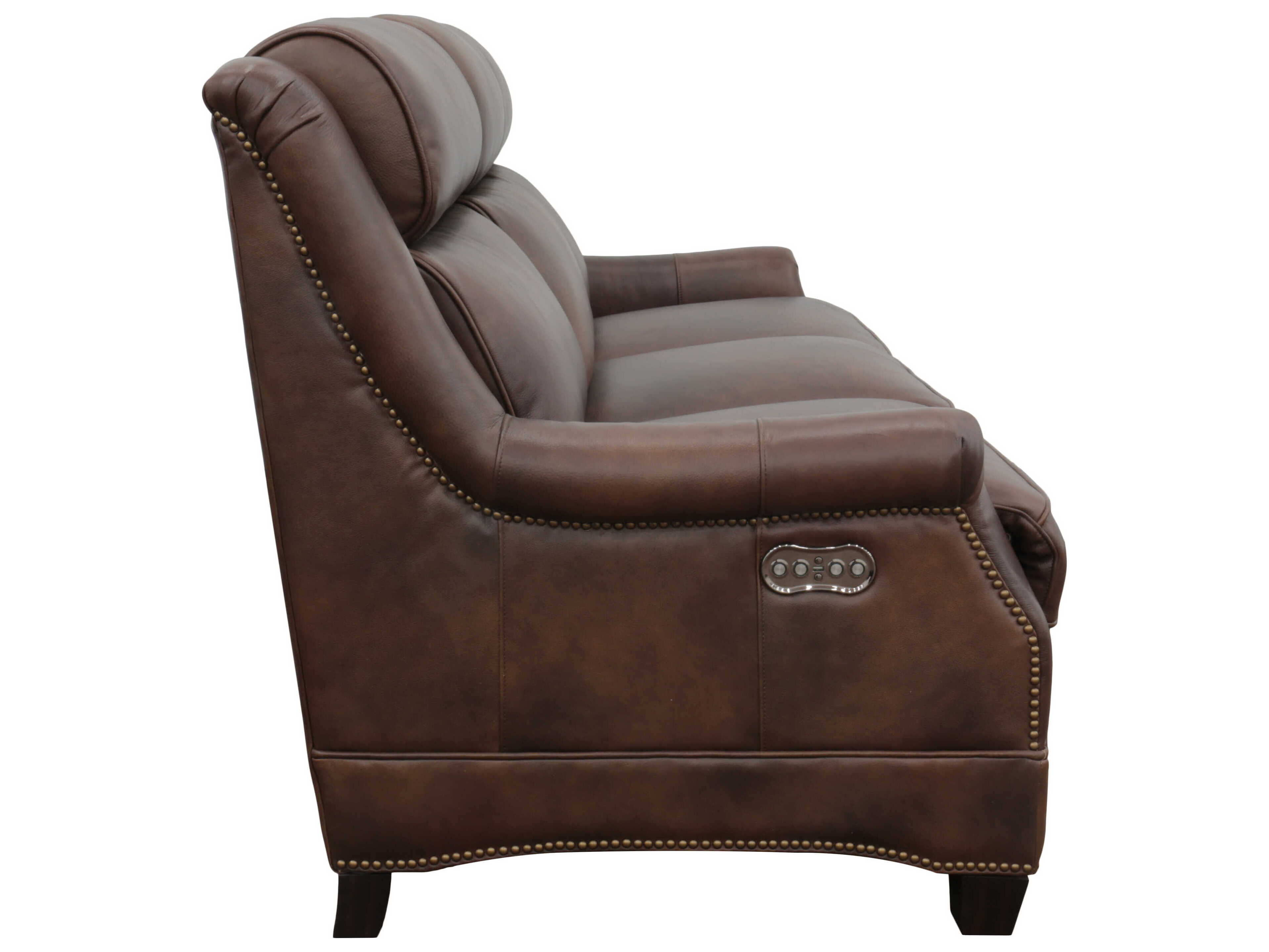 Barcalounger Vintage Warrendale Worthington Cognac Brown Leather Sofa