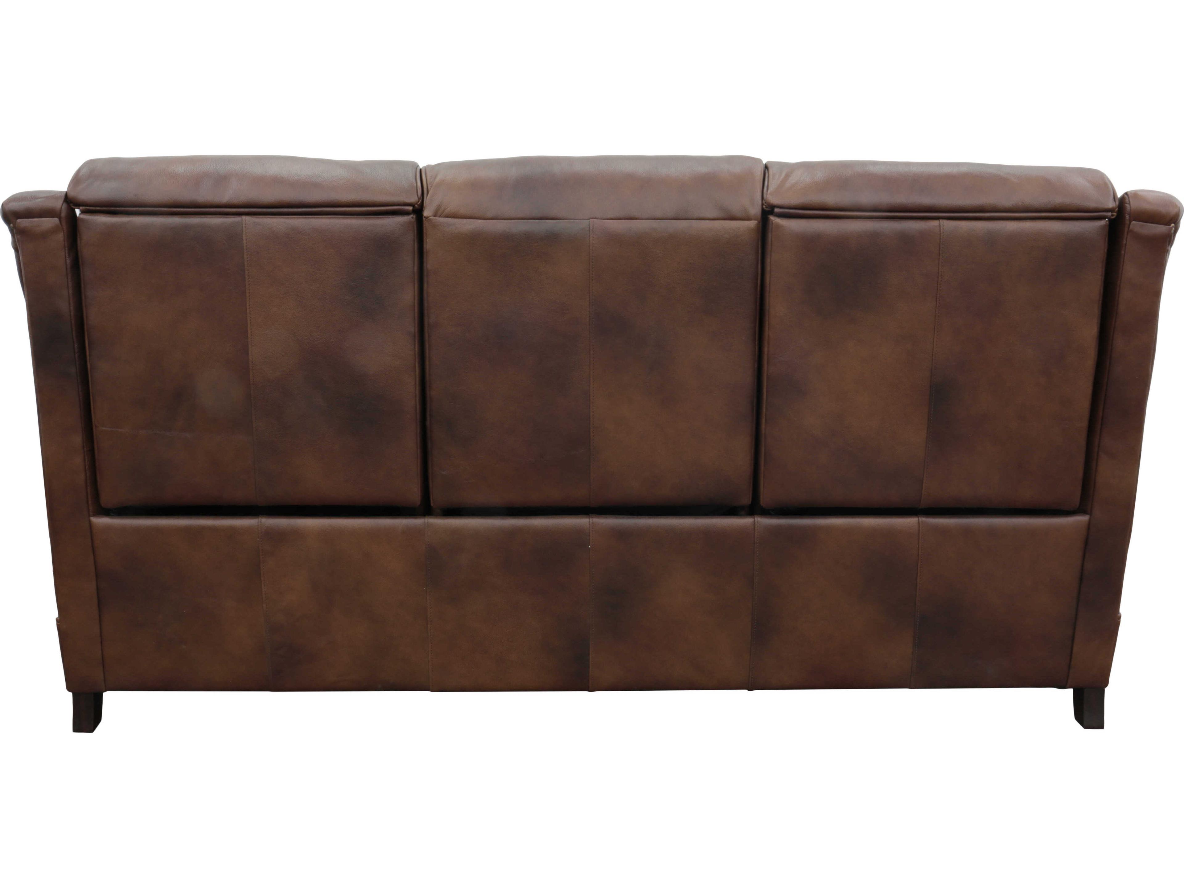 Barcalounger Vintage Warrendale Worthington Cognac Brown Leather Sofa