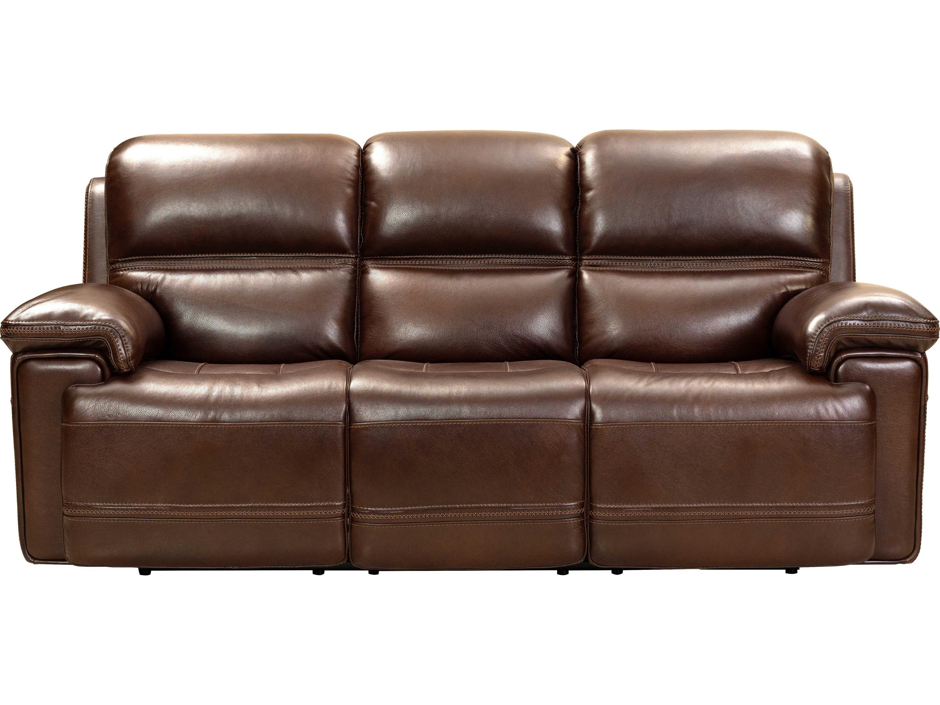 Barcalounger Modern Expressions Sedrick El Paso Walnut Brown Faux Leather Sofa