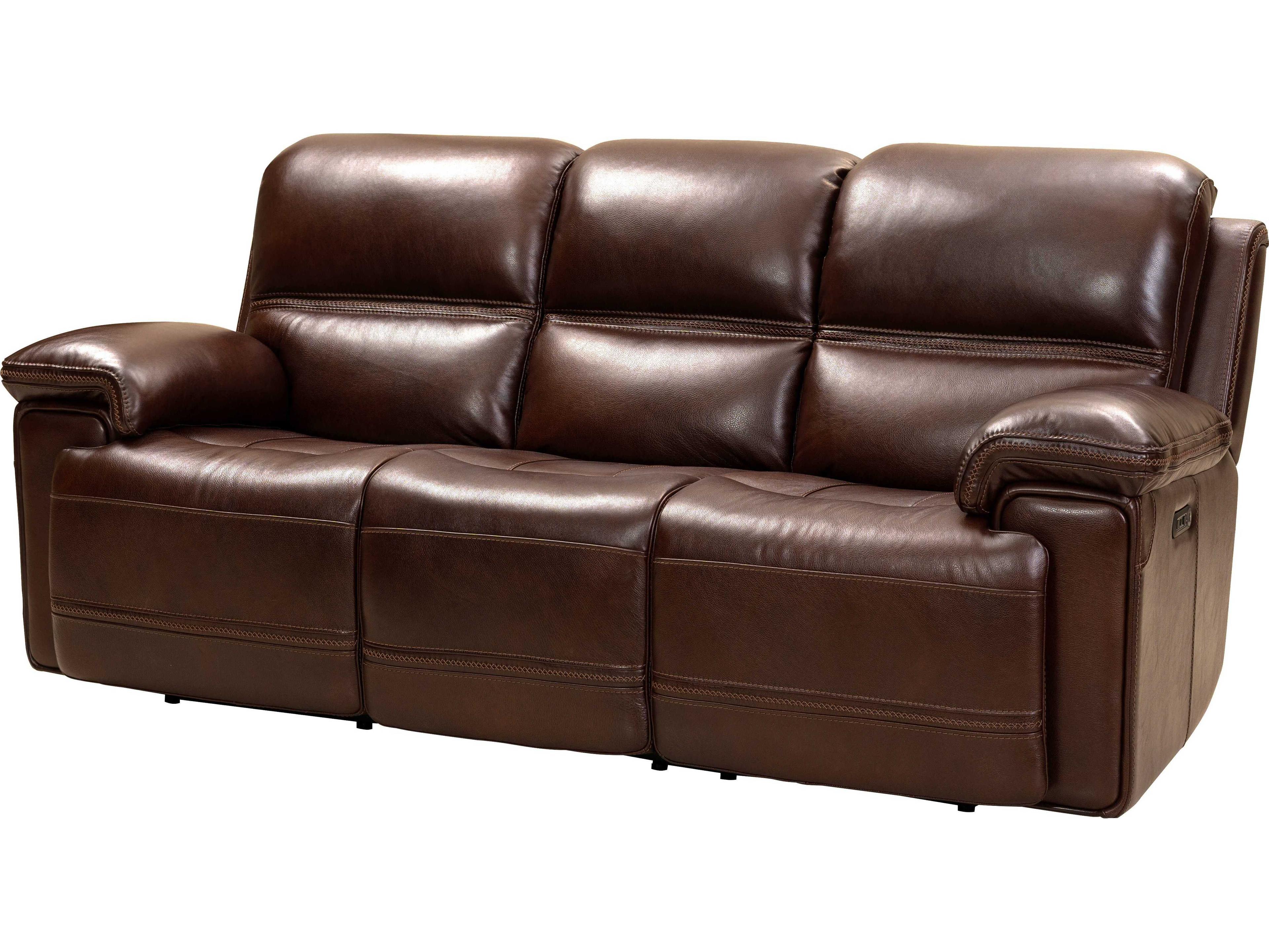 Barcalounger Modern Expressions Sedrick El Paso Walnut Brown Faux Leather Sofa