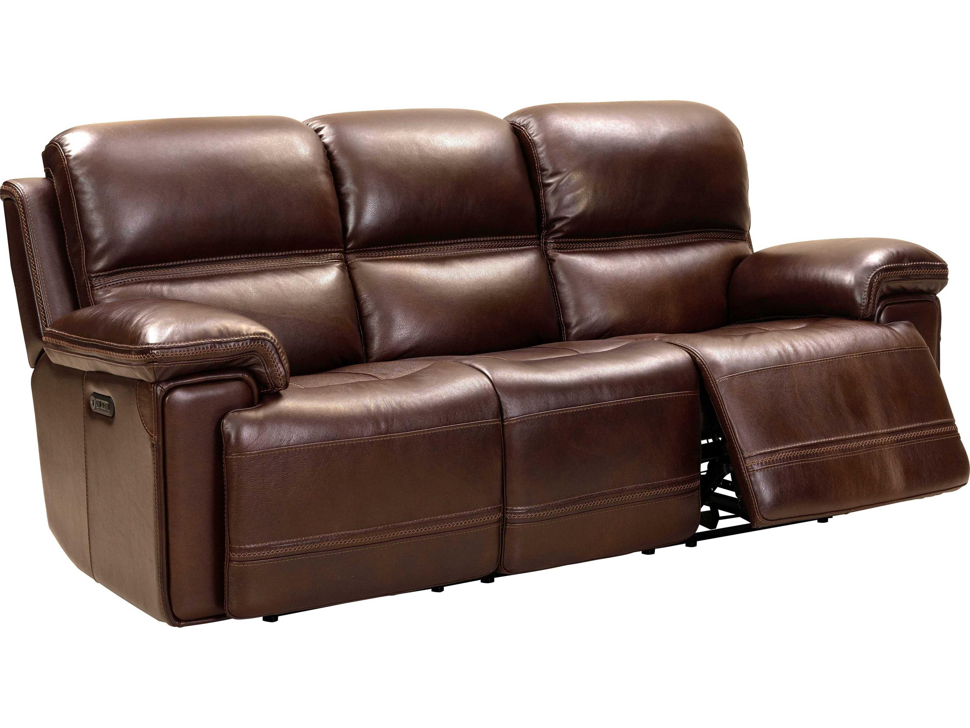 Barcalounger Modern Expressions Sedrick El Paso Walnut Brown Faux Leather Sofa
