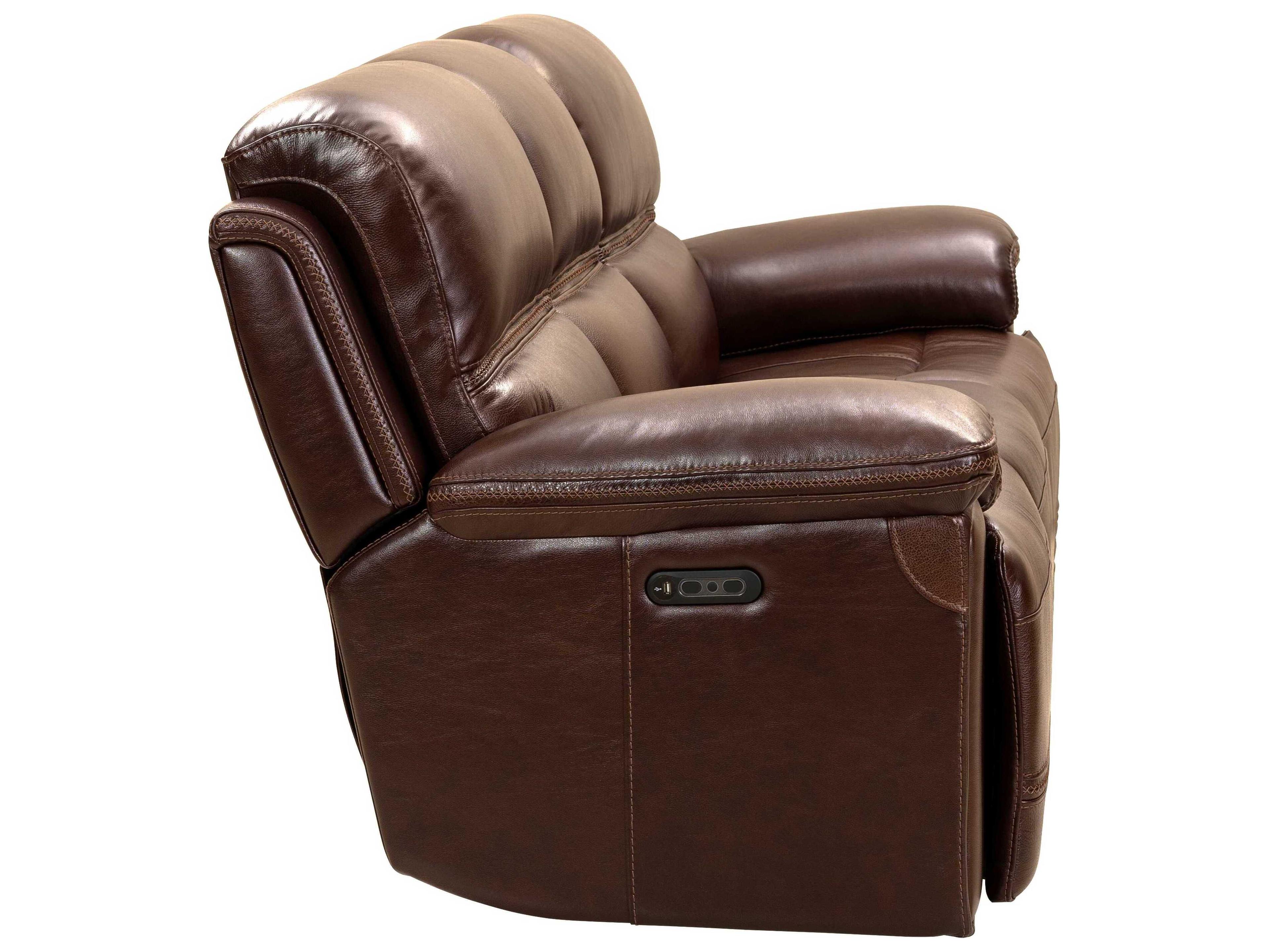 Barcalounger Modern Expressions Sedrick El Paso Walnut Brown Faux Leather Sofa