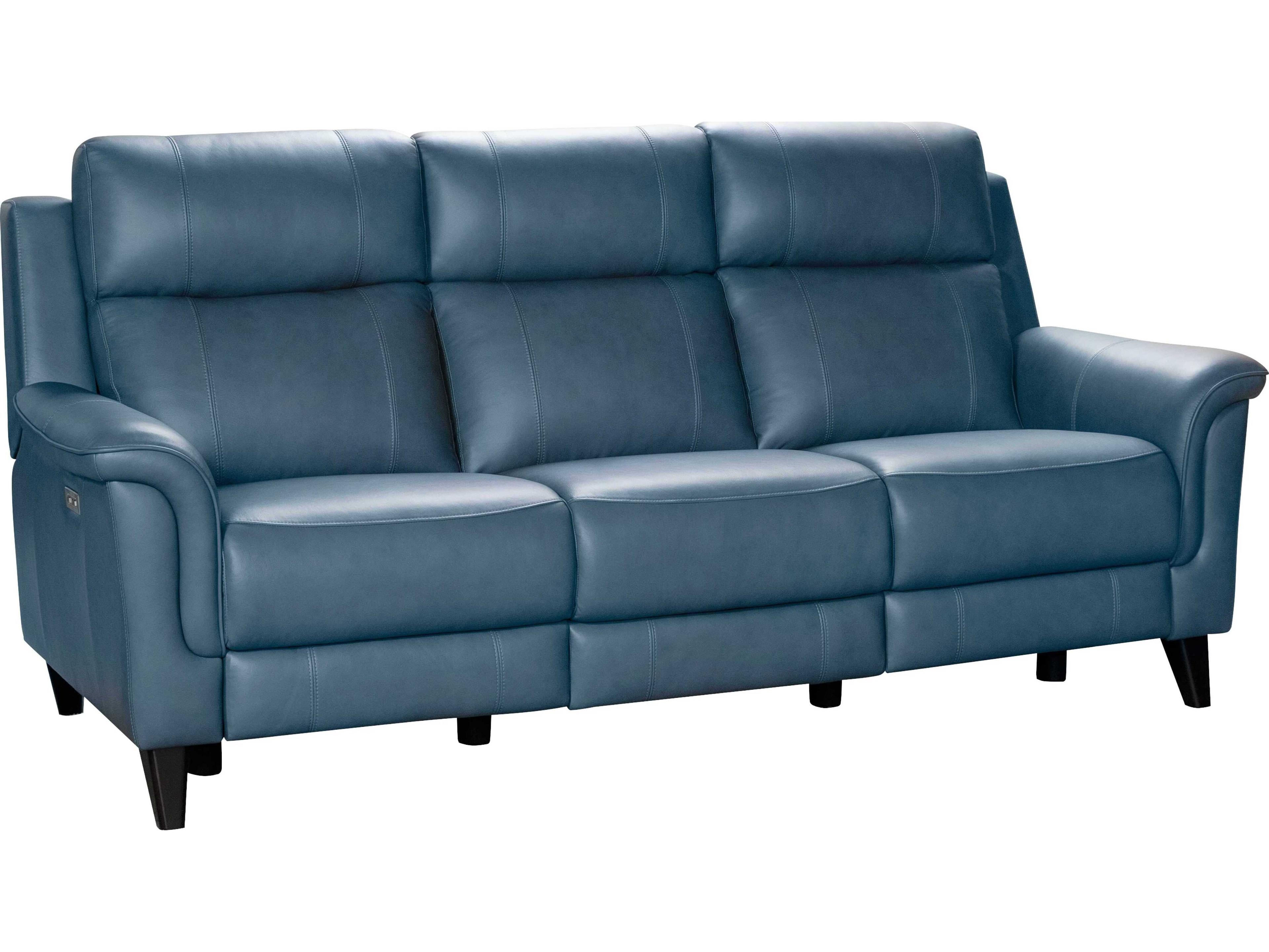 Barcalounger Modern Expressions Kester Masen Bluegray Faux Leather Sofa