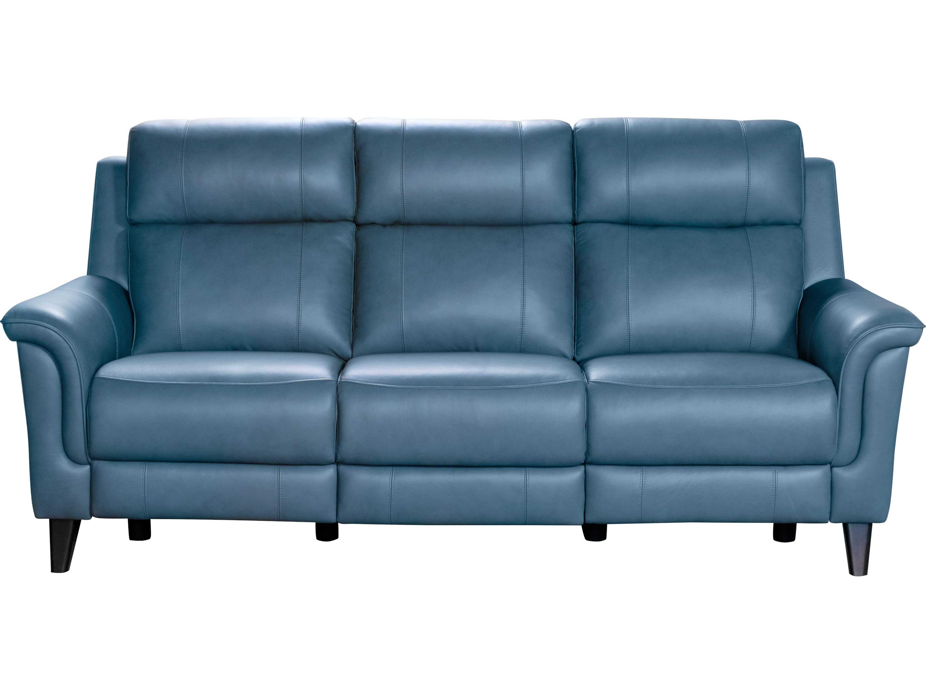 Barcalounger Modern Expressions Kester Masen Bluegray Faux Leather Sofa