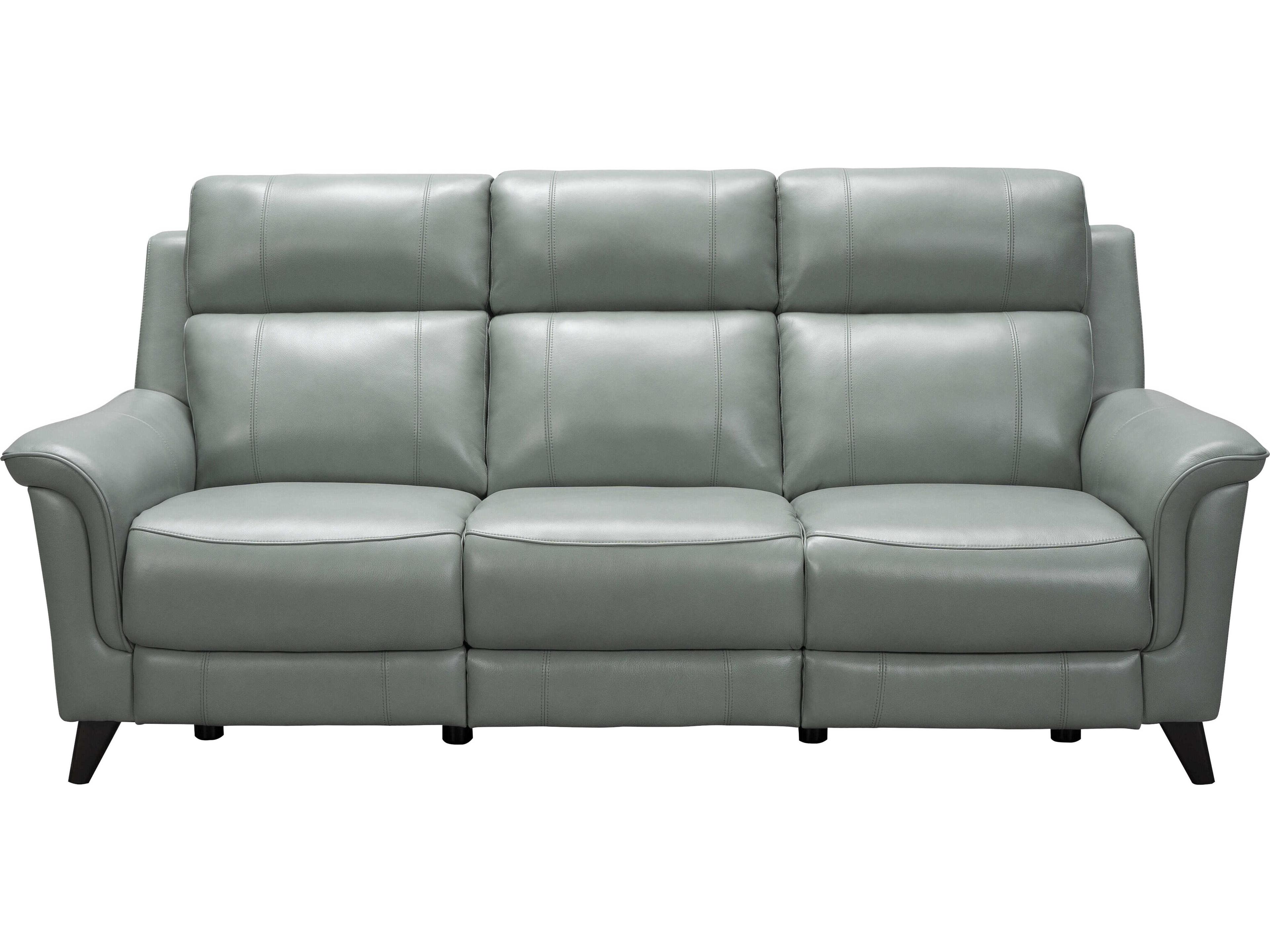 Barcalounger Modern Expressions Kester Lorenzo Mint Green Faux Leather Sofa