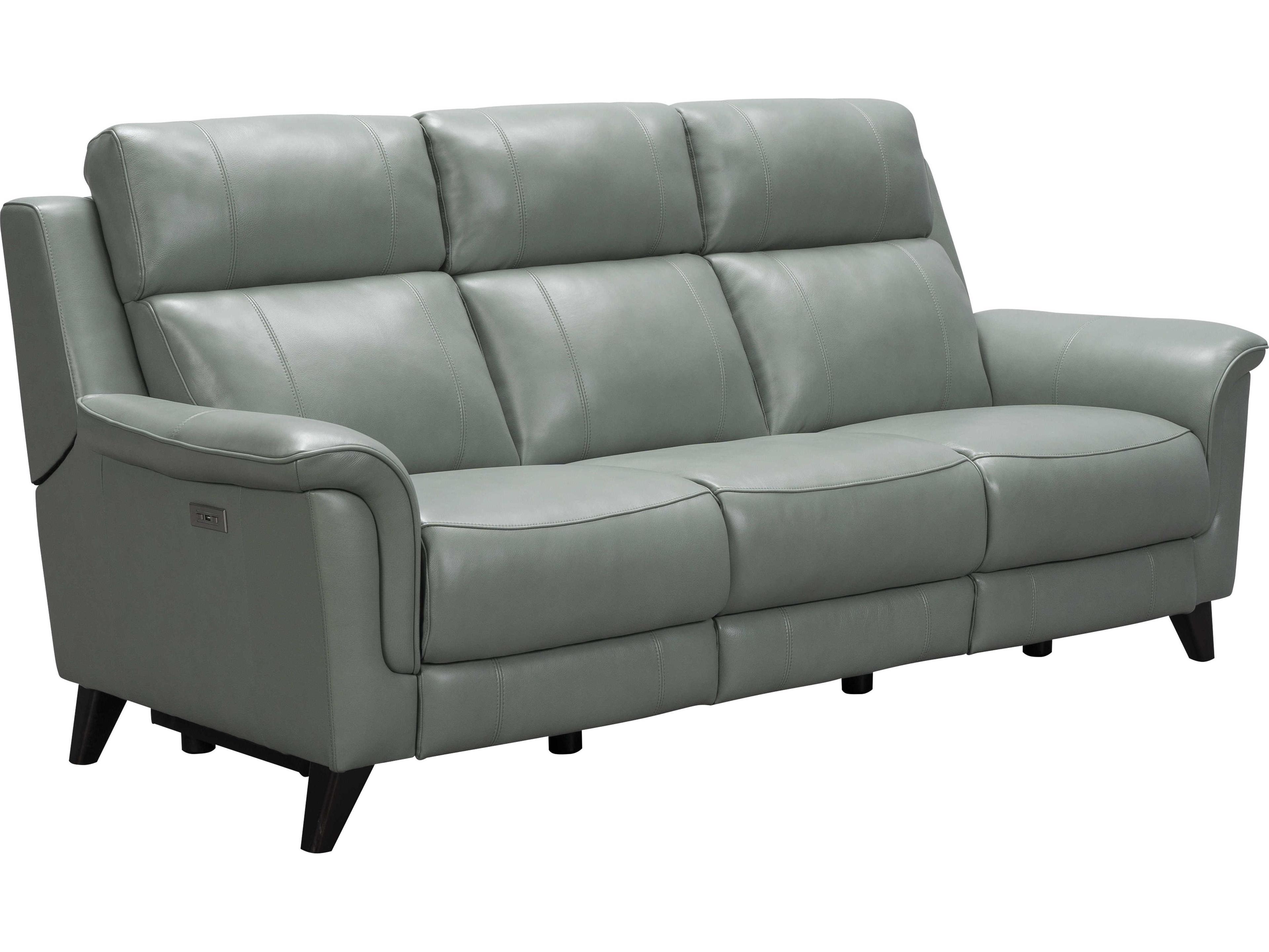 Barcalounger Modern Expressions Kester Lorenzo Mint Green Faux Leather Sofa