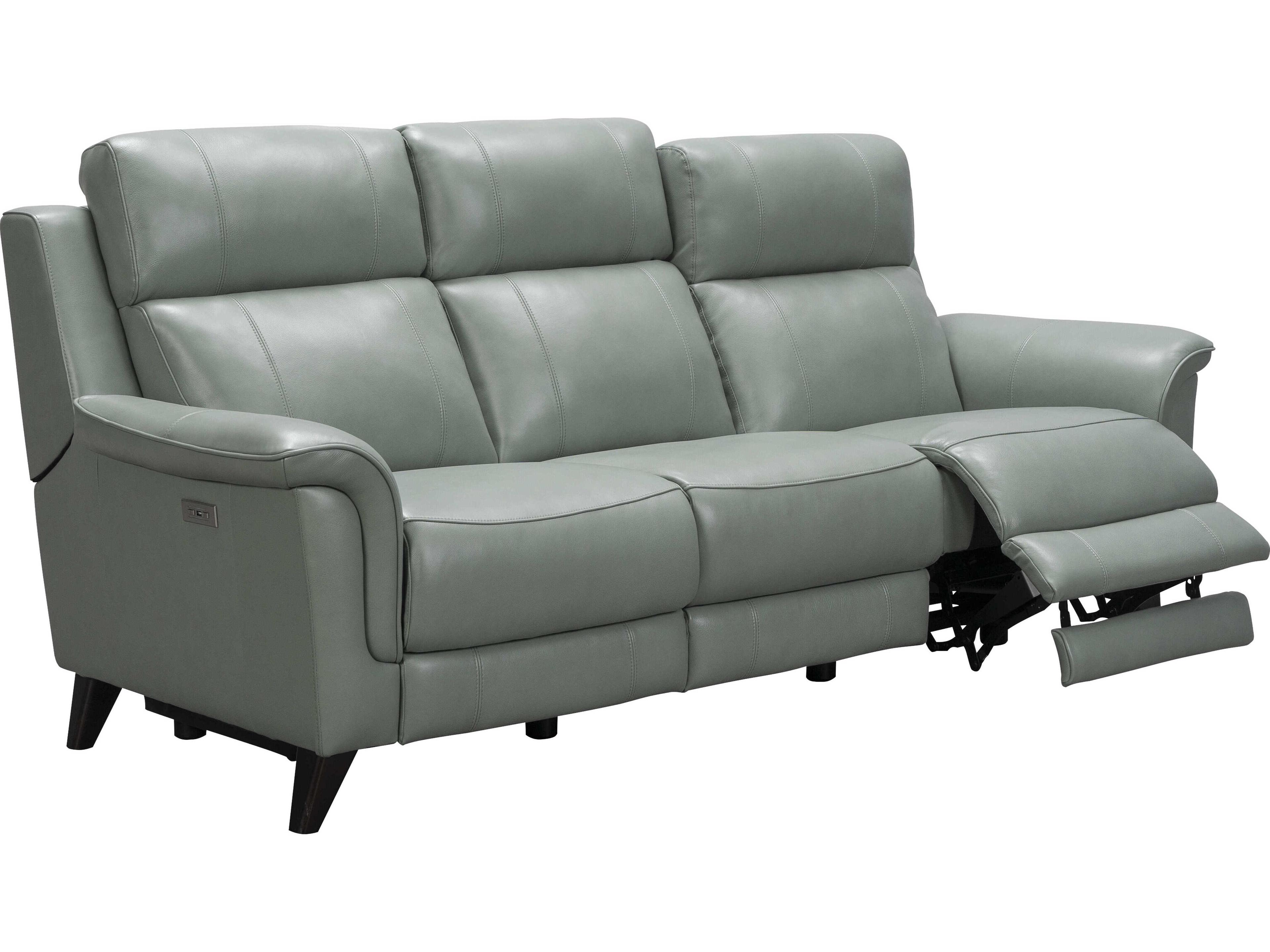 Barcalounger Modern Expressions Kester Lorenzo Mint Green Faux Leather Sofa