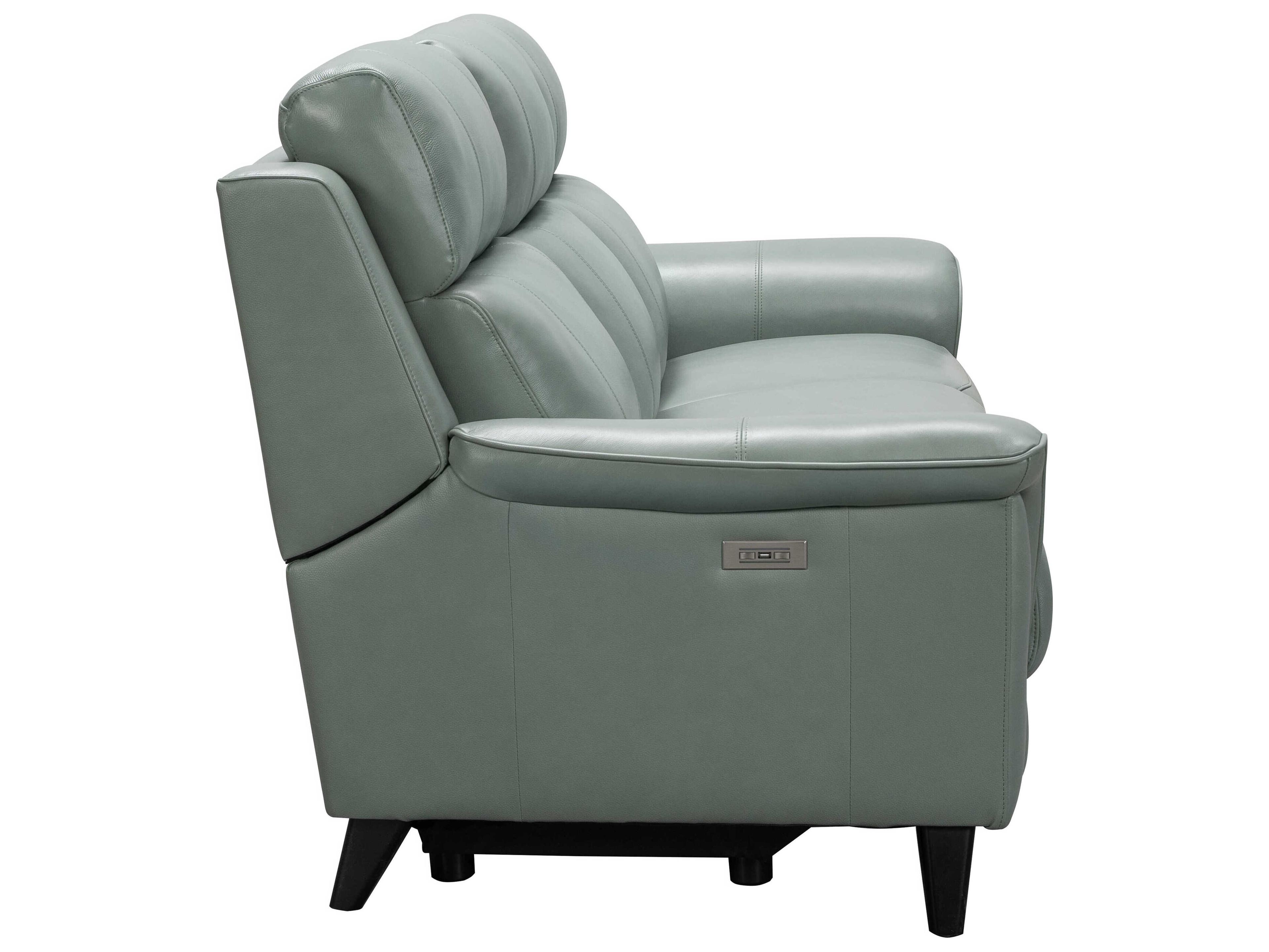 Barcalounger Modern Expressions Kester Lorenzo Mint Green Faux Leather Sofa