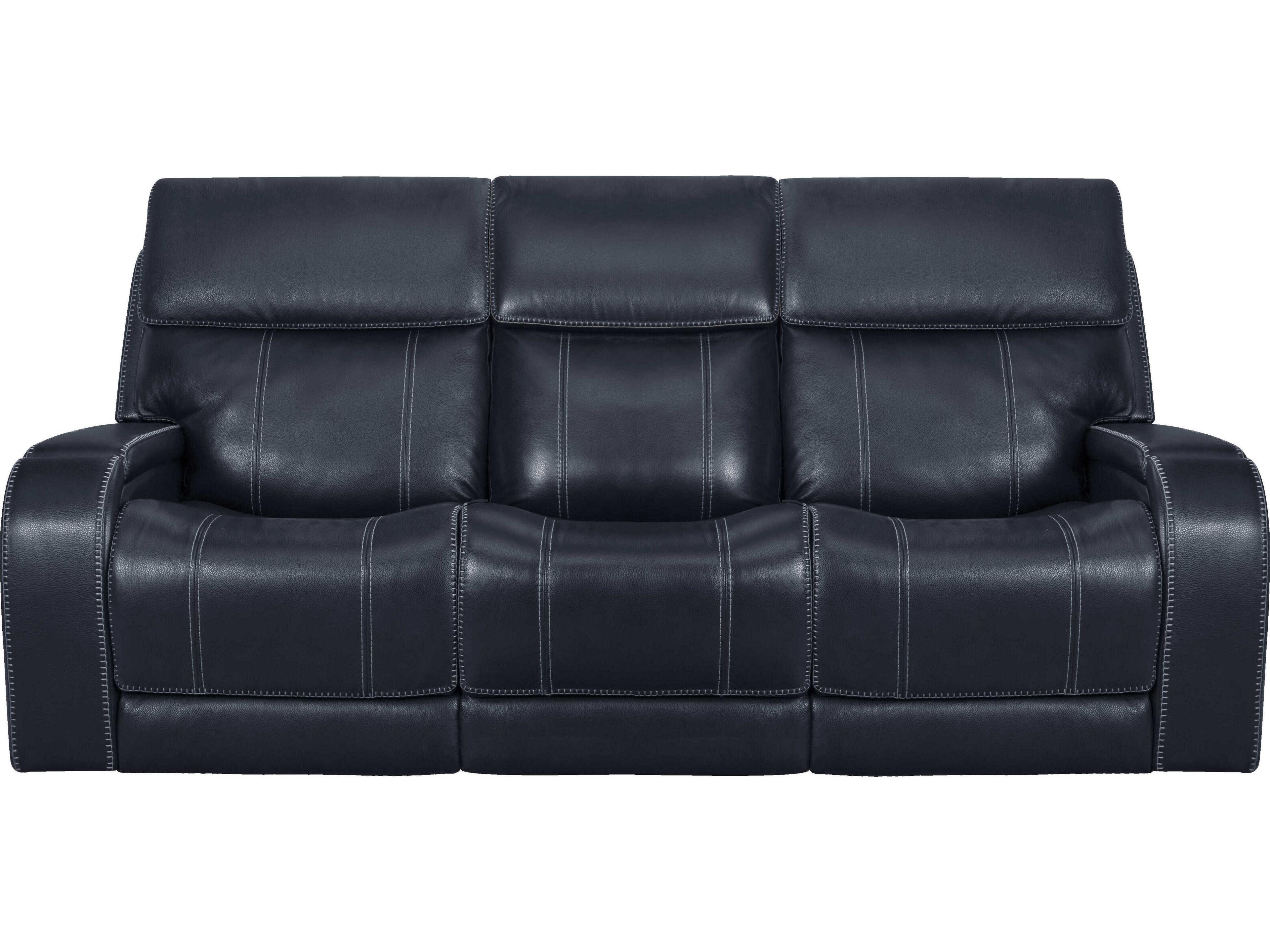 Barcalounger Modern Expressions Glenwood Rainer Ocean Black Faux Leather Sofa