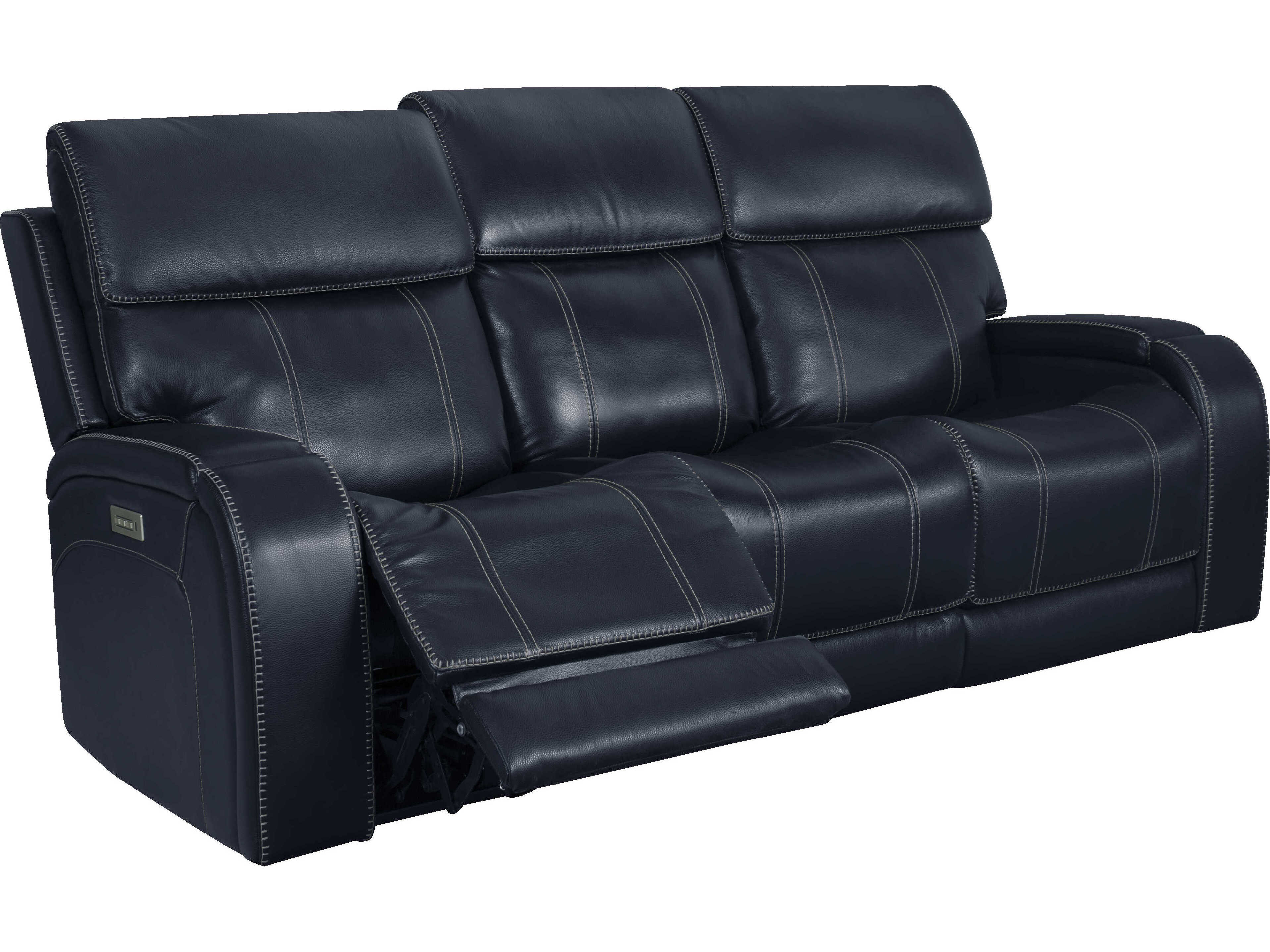 Barcalounger Modern Expressions Glenwood Rainer Ocean Black Faux Leather Sofa