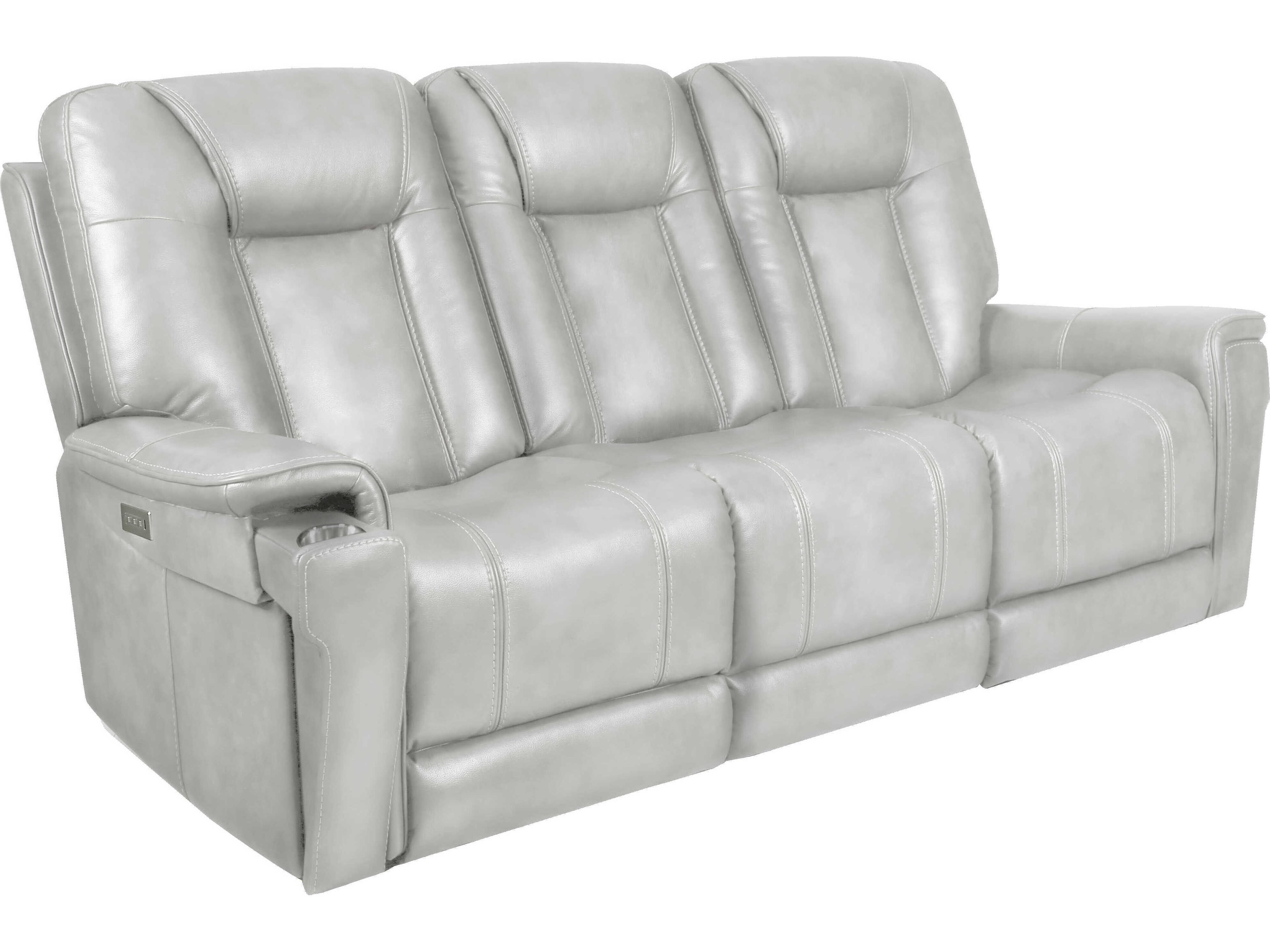 Barcalounger Modern Expressions Sanibel Rainer Dove Silver Faux Leather Sofa
