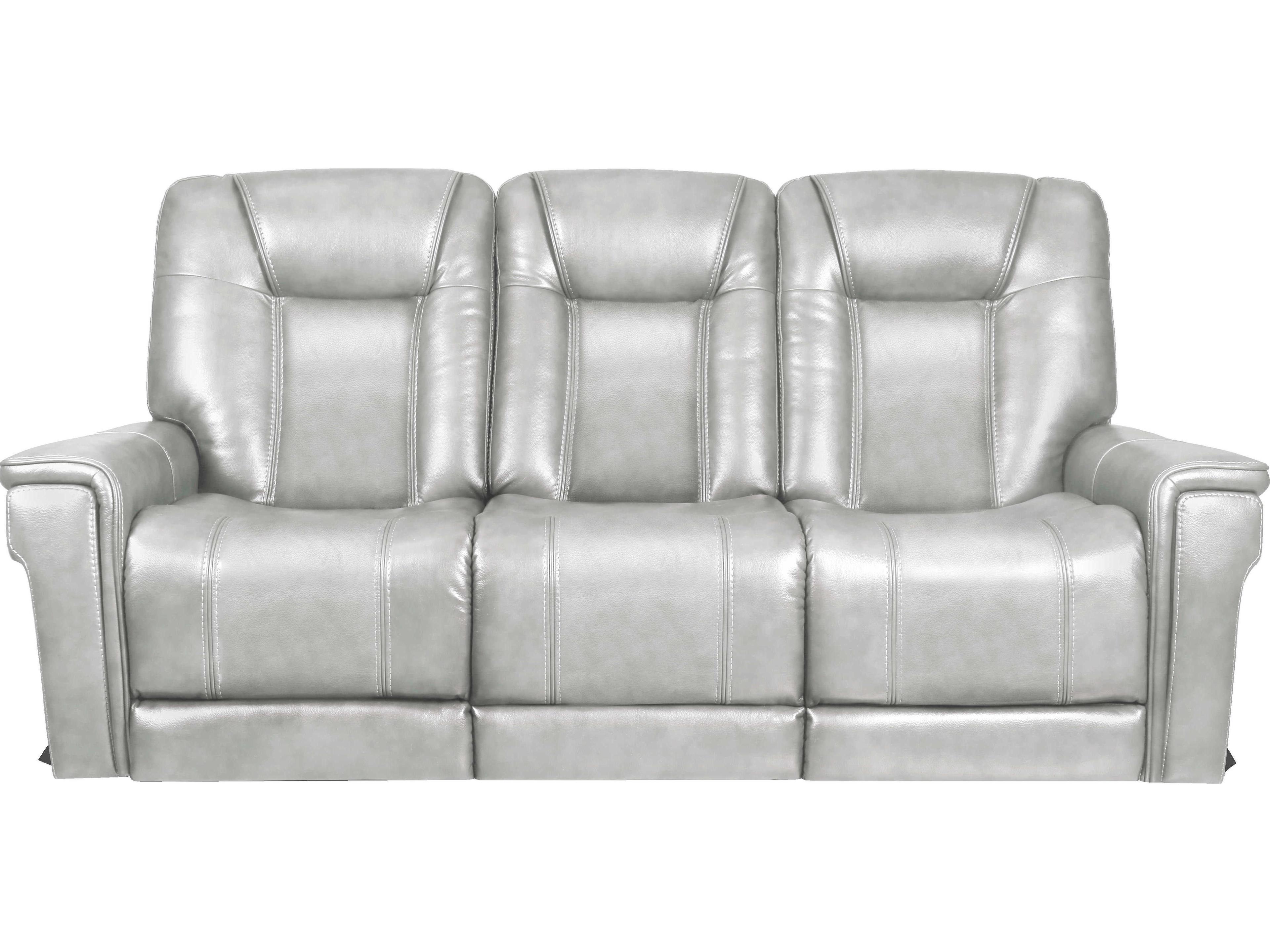 Barcalounger Modern Expressions Sanibel Rainer Dove Silver Faux Leather Sofa