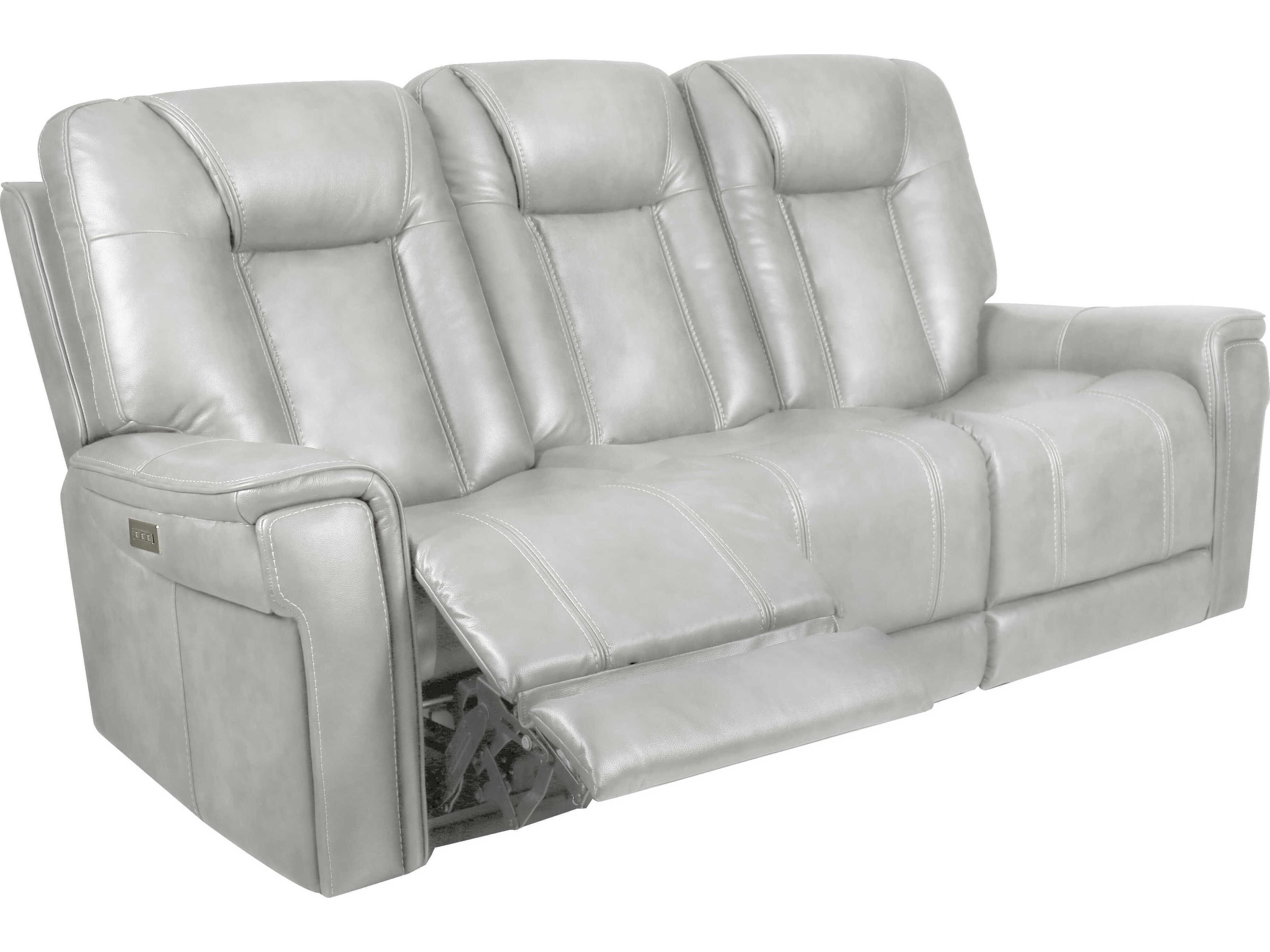 Barcalounger Modern Expressions Sanibel Rainer Dove Silver Faux Leather Sofa