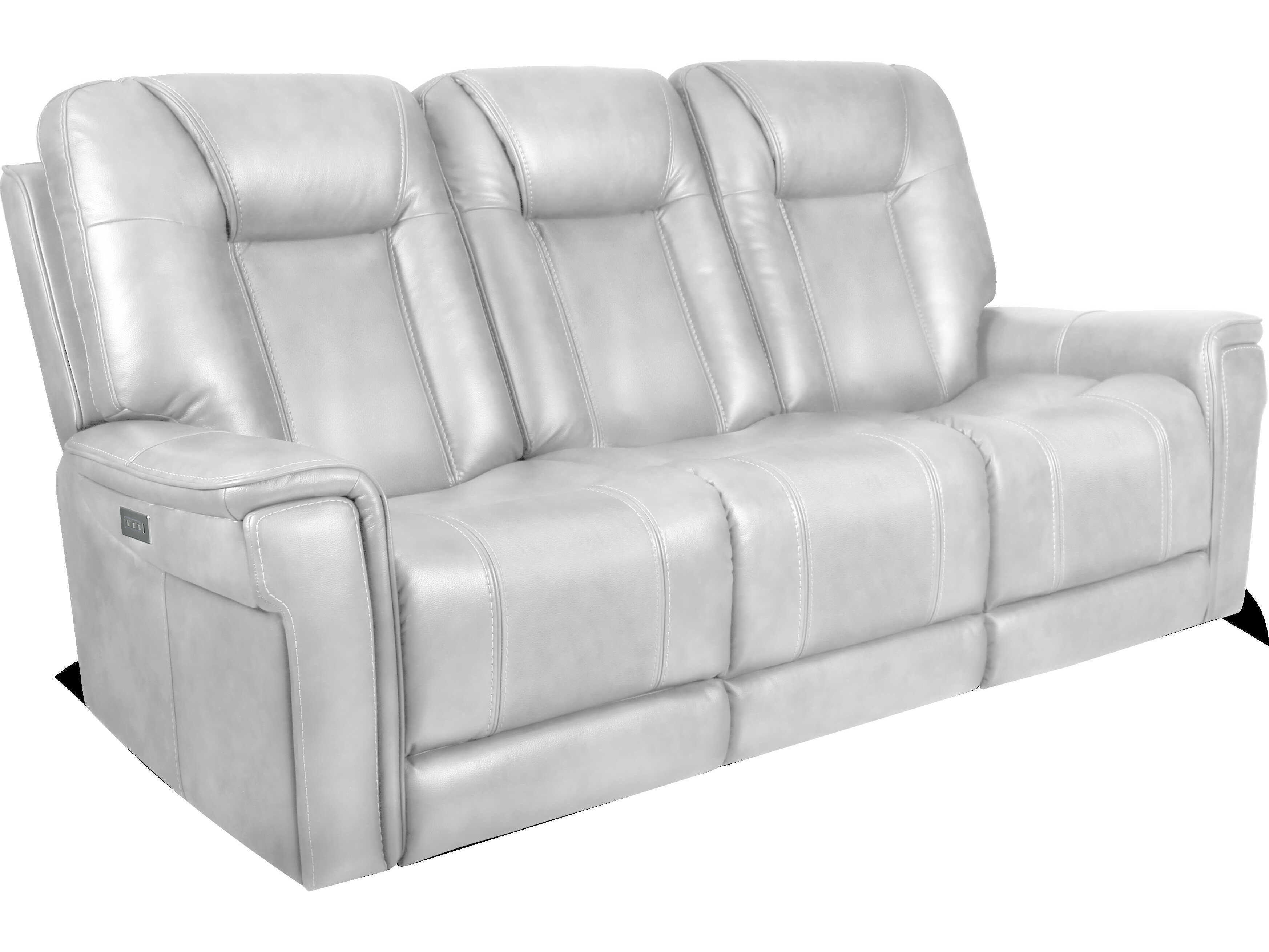 Barcalounger Modern Expressions Sanibel Rainer Dove Silver Faux Leather Sofa