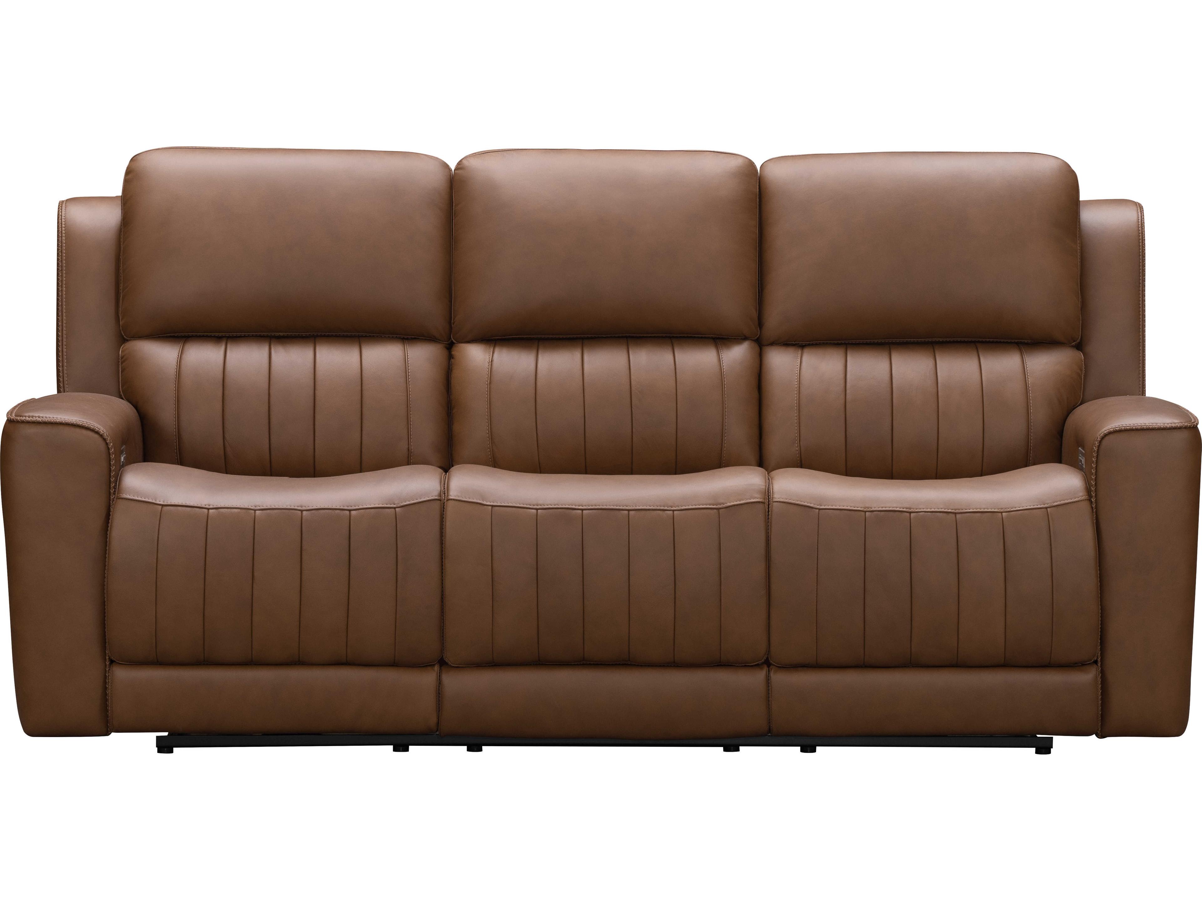 Barcalounger Zero Gravity Pierce Homerun Cinnamon Brown Faux Leather Sofa