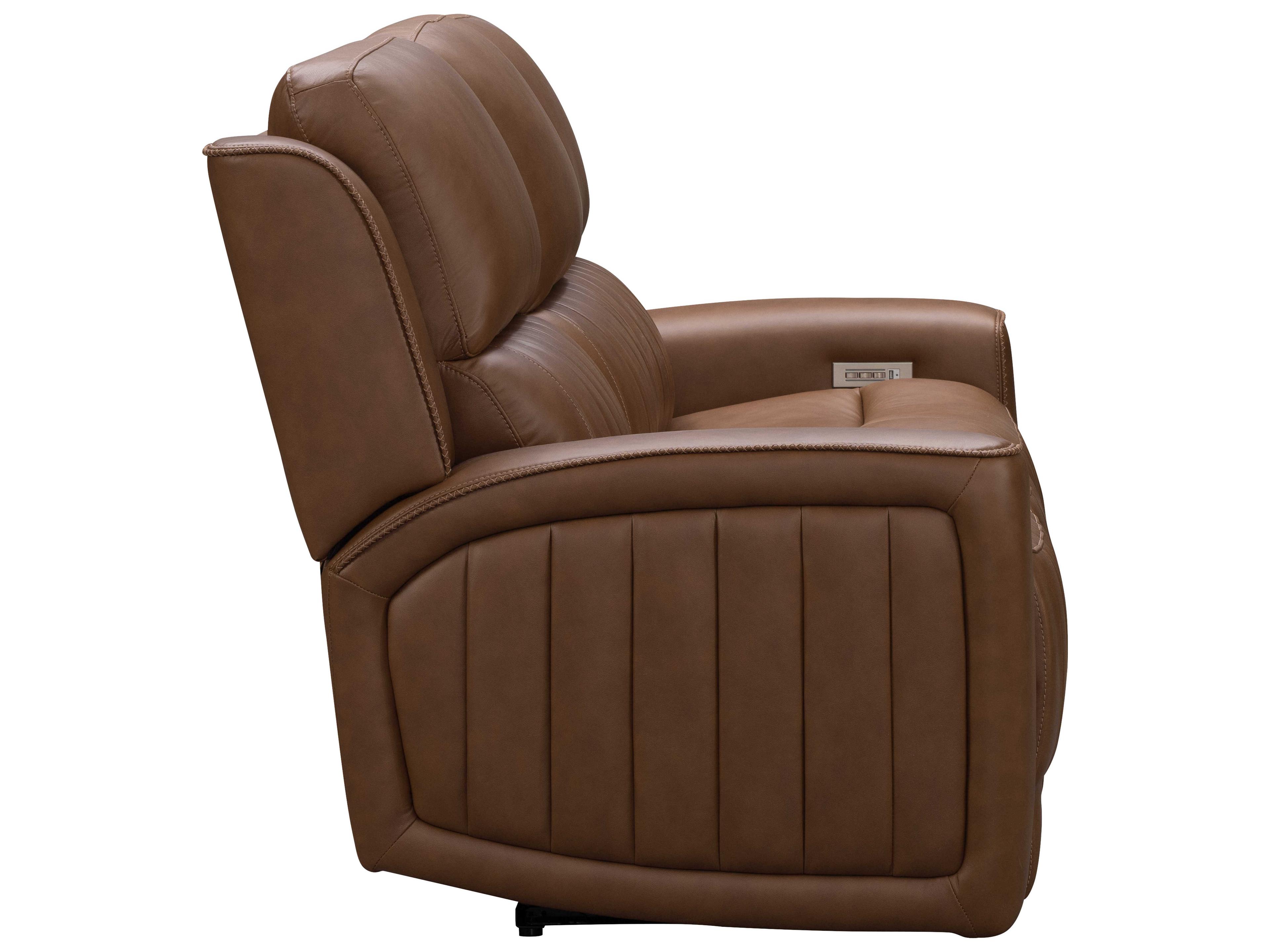 Barcalounger Zero Gravity Pierce Homerun Cinnamon Brown Faux Leather Sofa