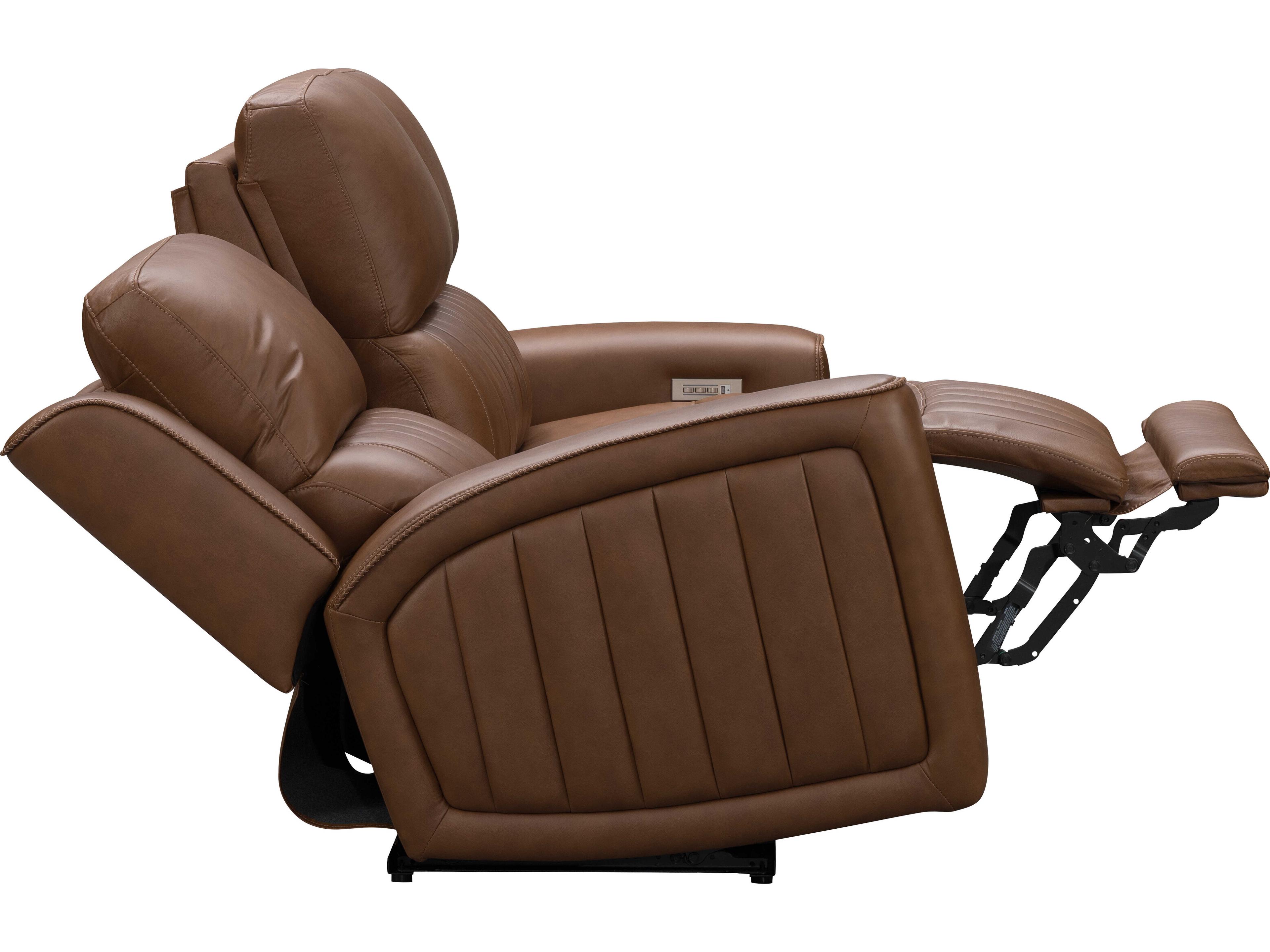 Barcalounger Zero Gravity Pierce Homerun Cinnamon Brown Faux Leather Sofa