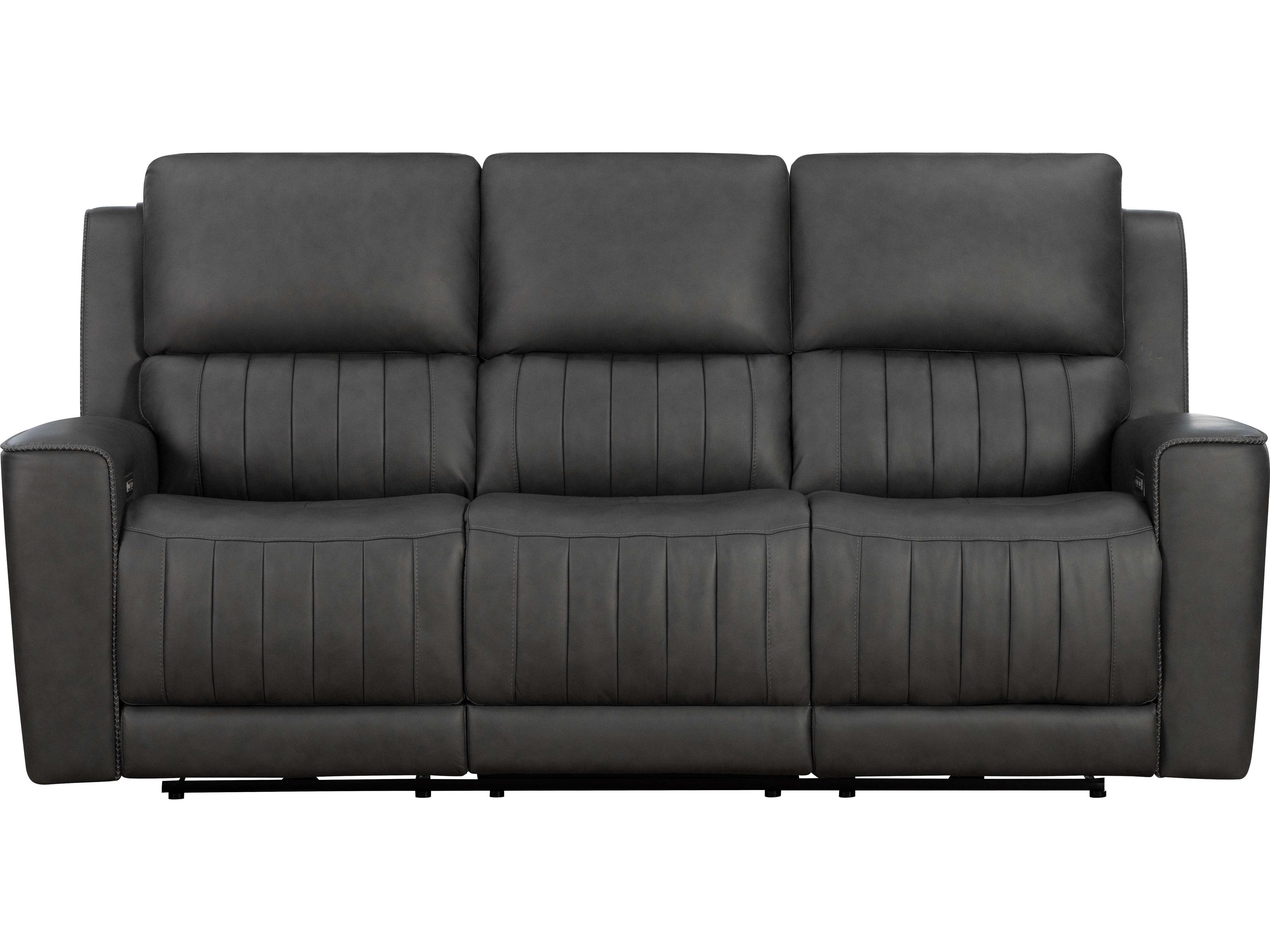 Barcalounger Zero Gravity Pierce Homerun Dark Gray Black Faux Leather Sofa