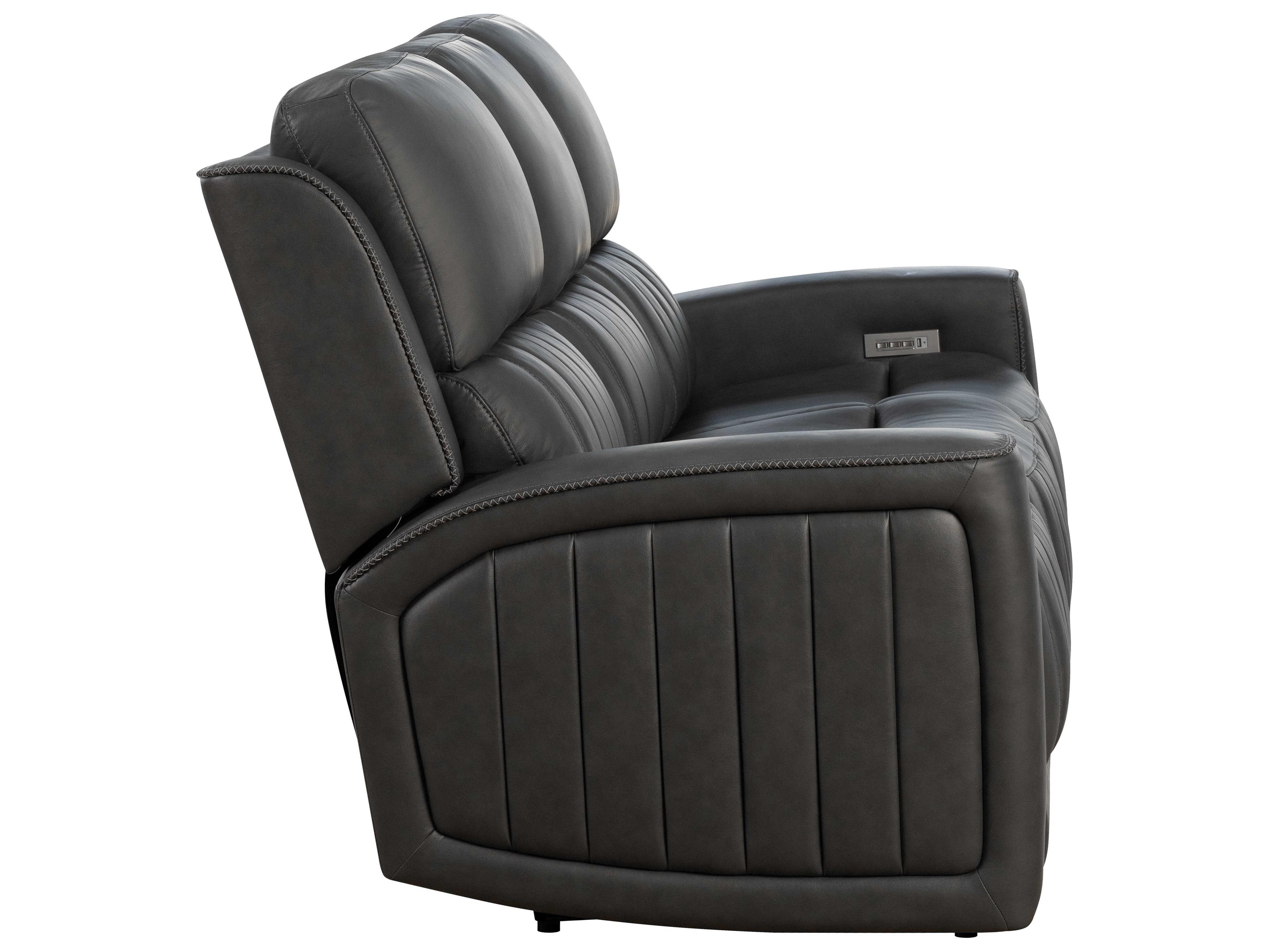 Barcalounger Zero Gravity Pierce Homerun Dark Gray Black Faux Leather Sofa