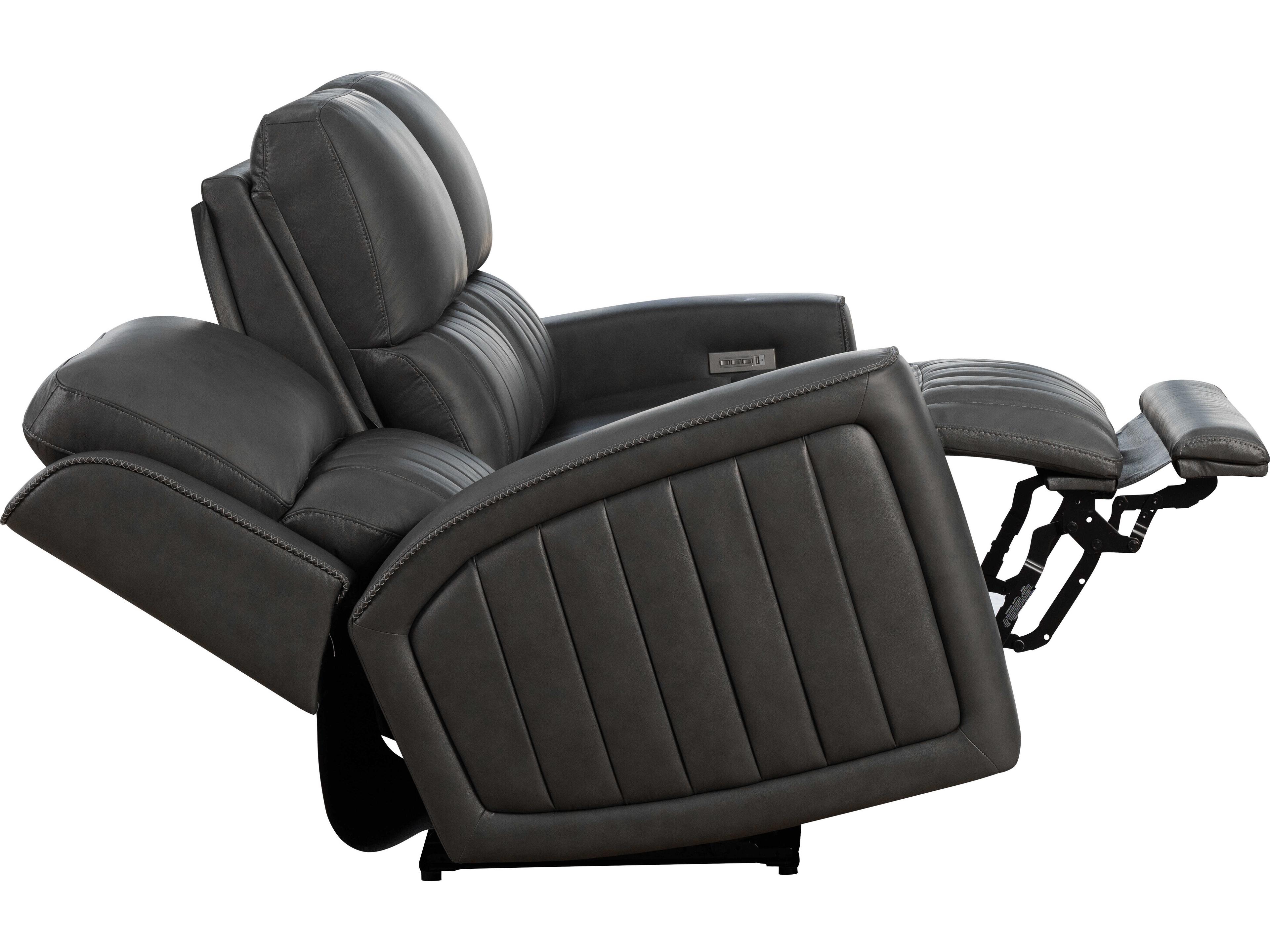 Barcalounger Zero Gravity Pierce Homerun Dark Gray Black Faux Leather Sofa