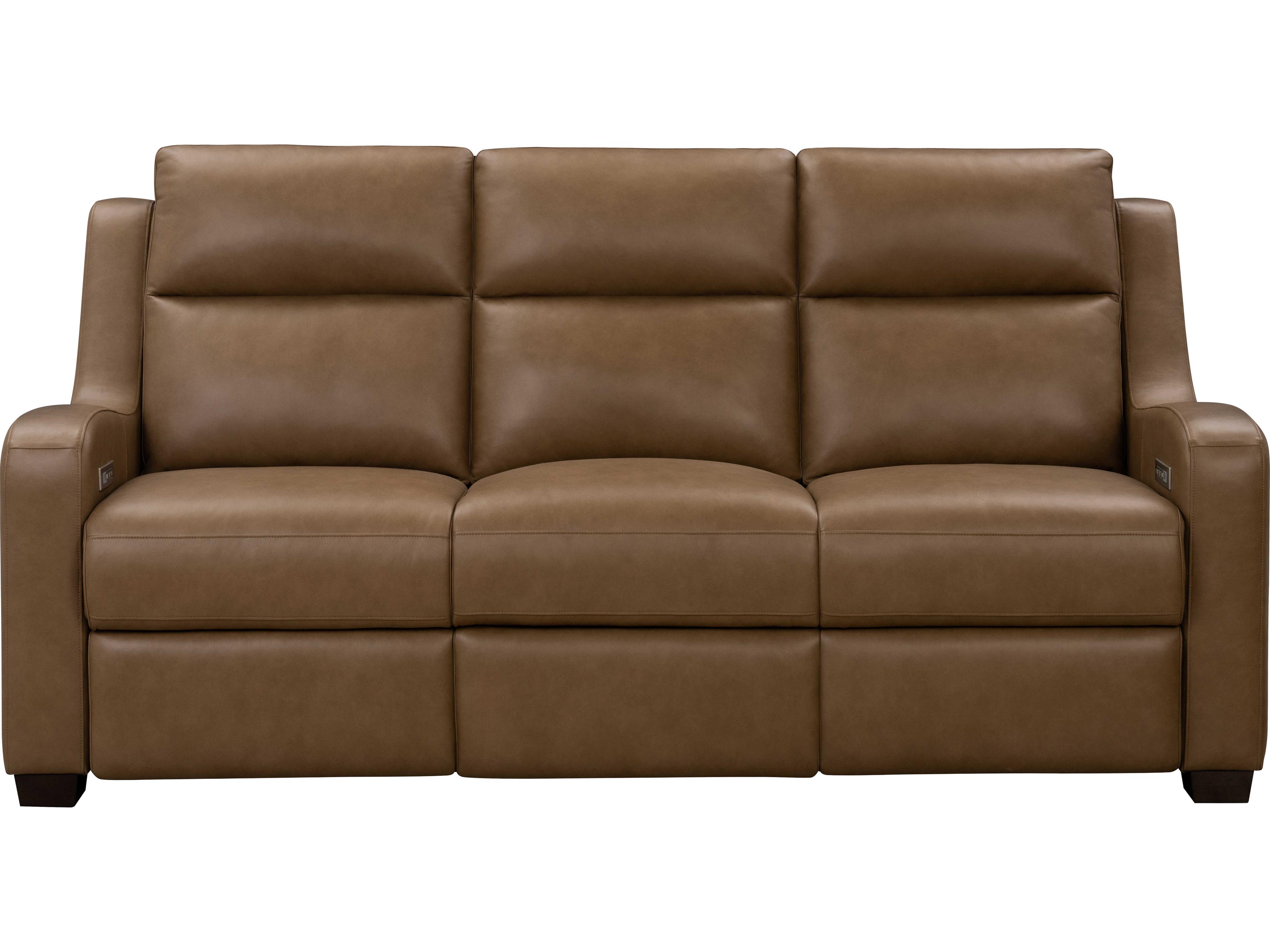 Barcalounger Vintage Ayden Hillwood Toffee Brown Leather Sofa